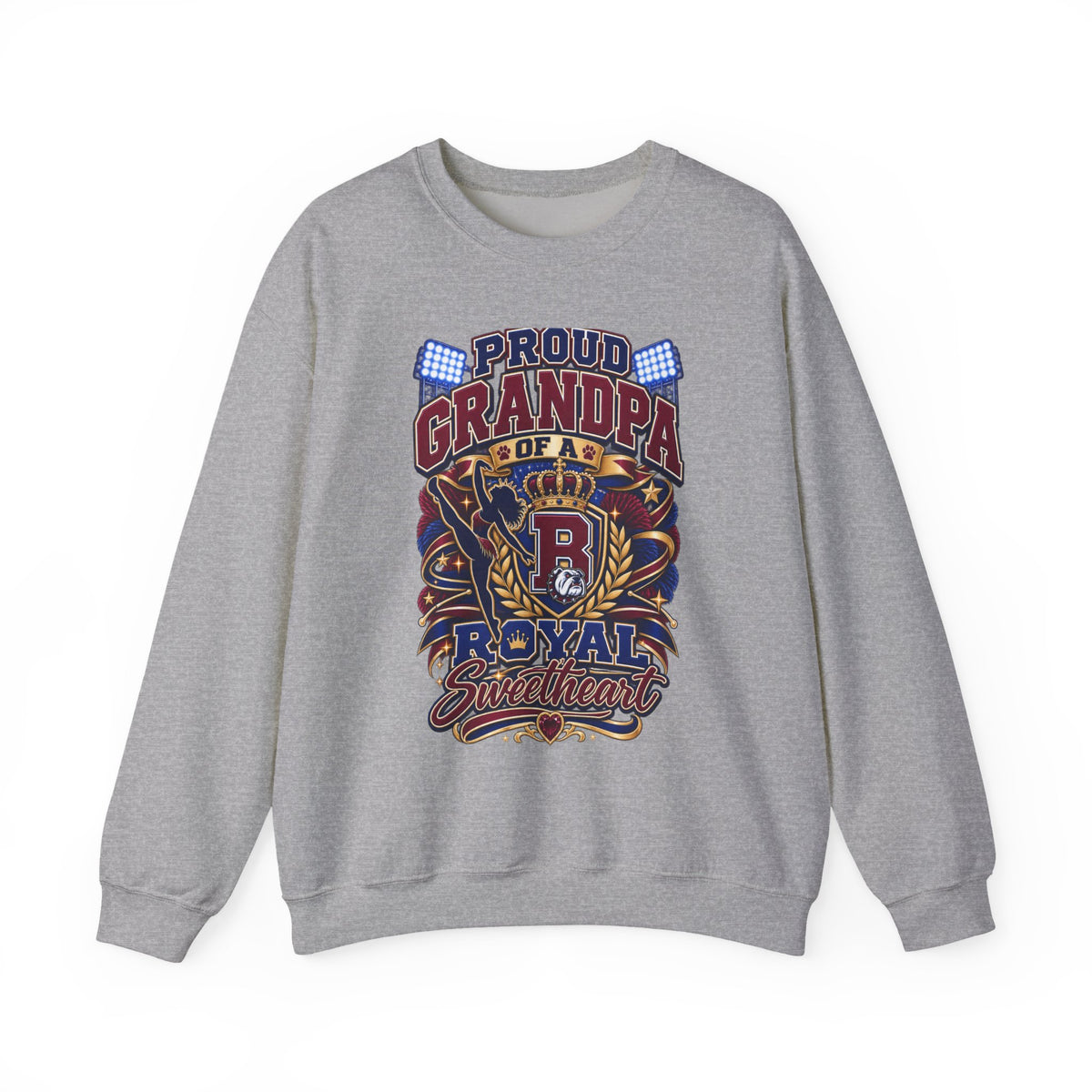 Proud Grandpa Royal Sweetheart Sweatshirt – Vintage Crest Grandpa Gift
