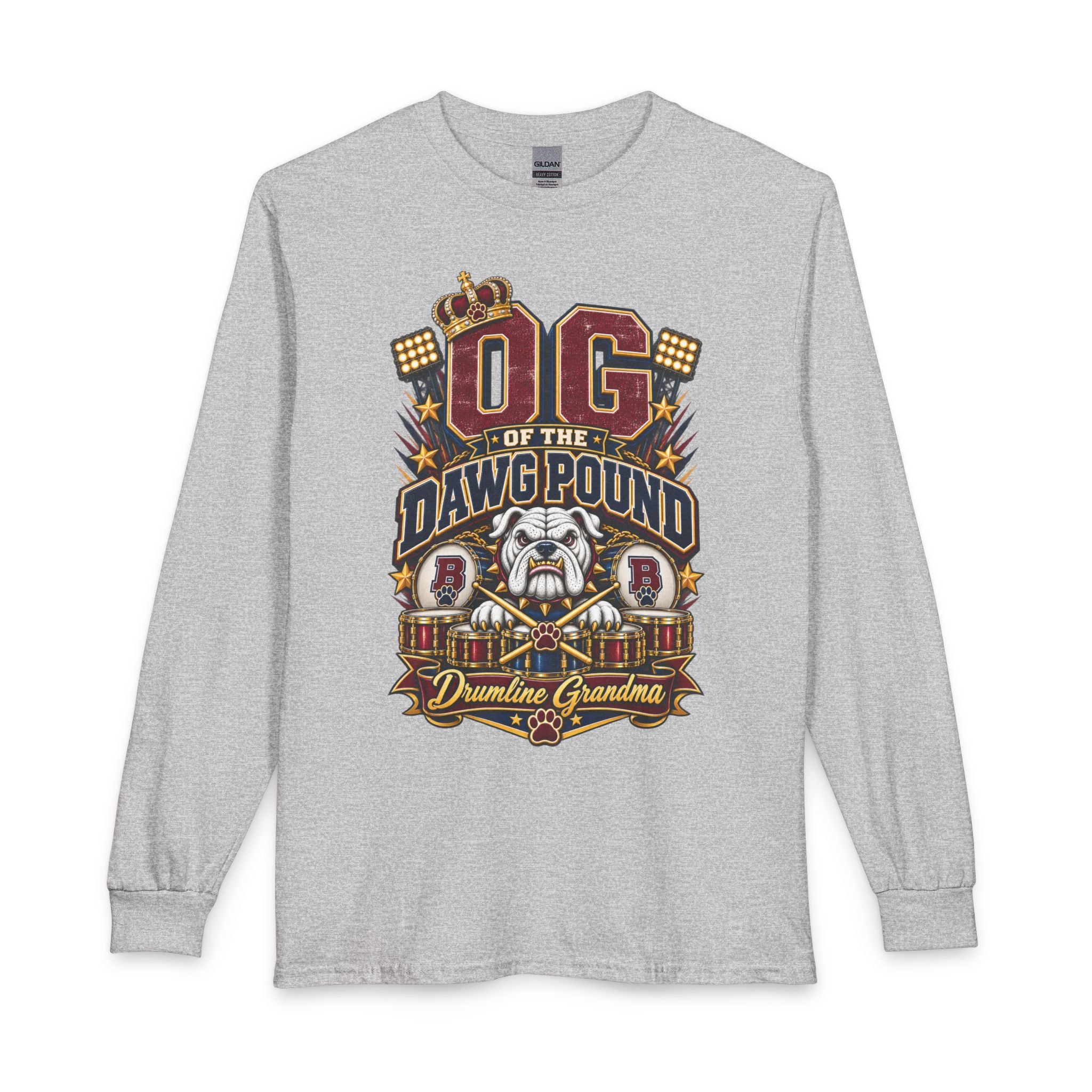 OG of the Dawg Pound Long Sleeve Tee — Dumline Grandma Bulldog Football Fan Shirt
