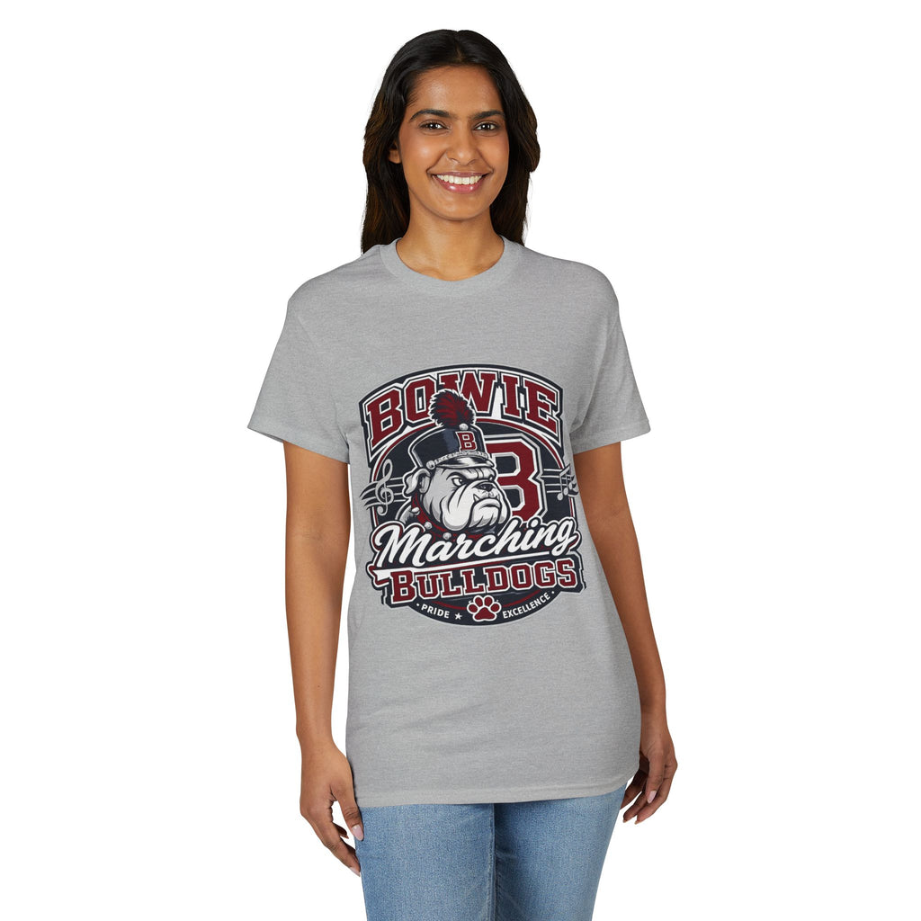 Bowie Bulldogs Marching Band T-Shirt — Mascot Bulldog Drum Major Design