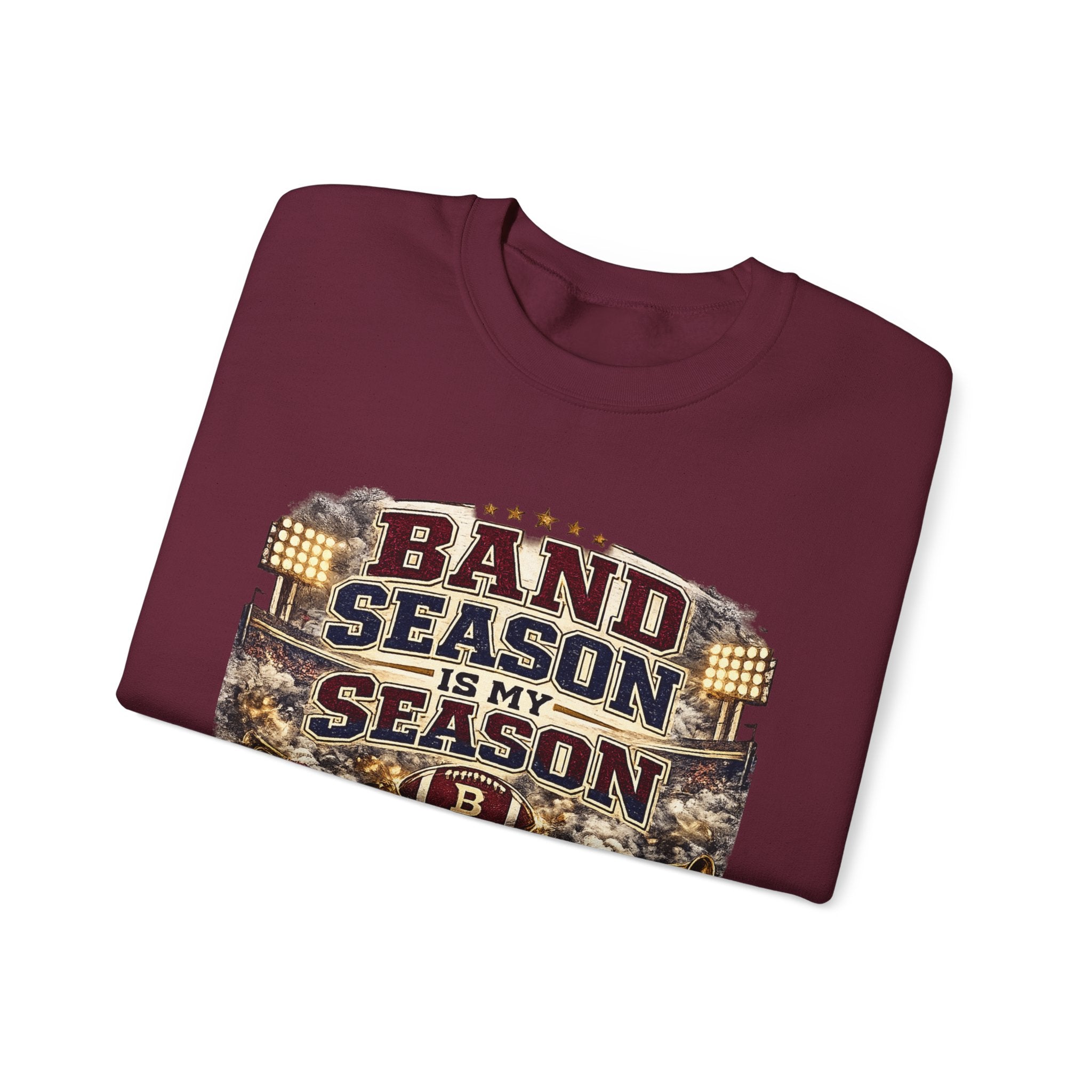 Band Season Is My Season Crewneck Sweatshirt — Proud Band Grandpa Pullover