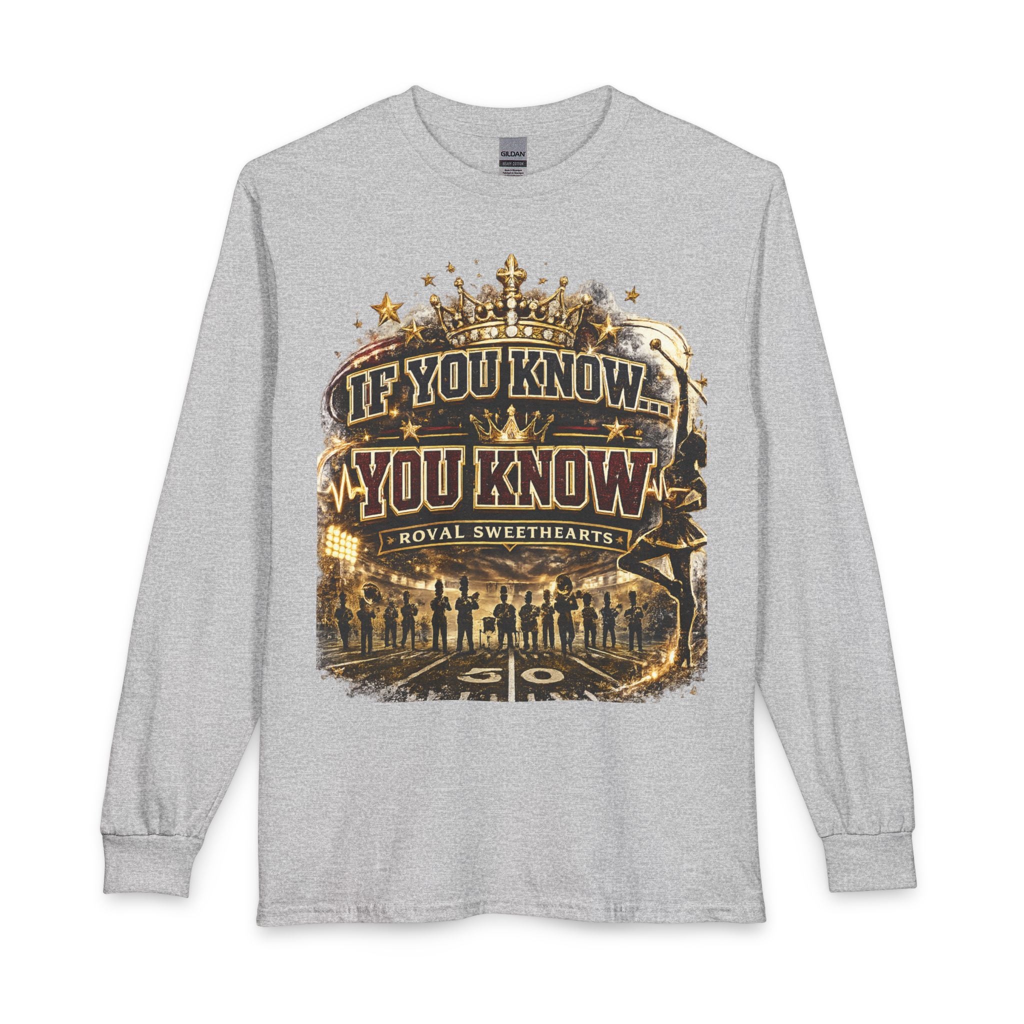 If You Know You Know Long Sleeve Tee — Retro Football 'Royal Sweethearts' Design