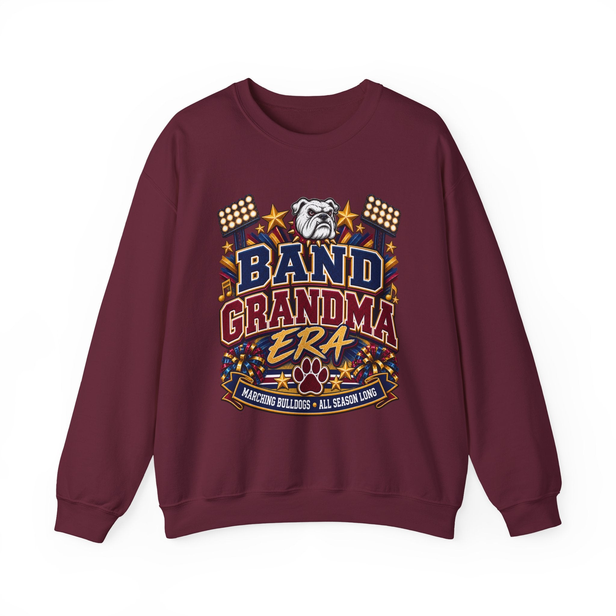 Band Grandma Era Sweatshirt — Bulldog Marching Band Support Crewneck