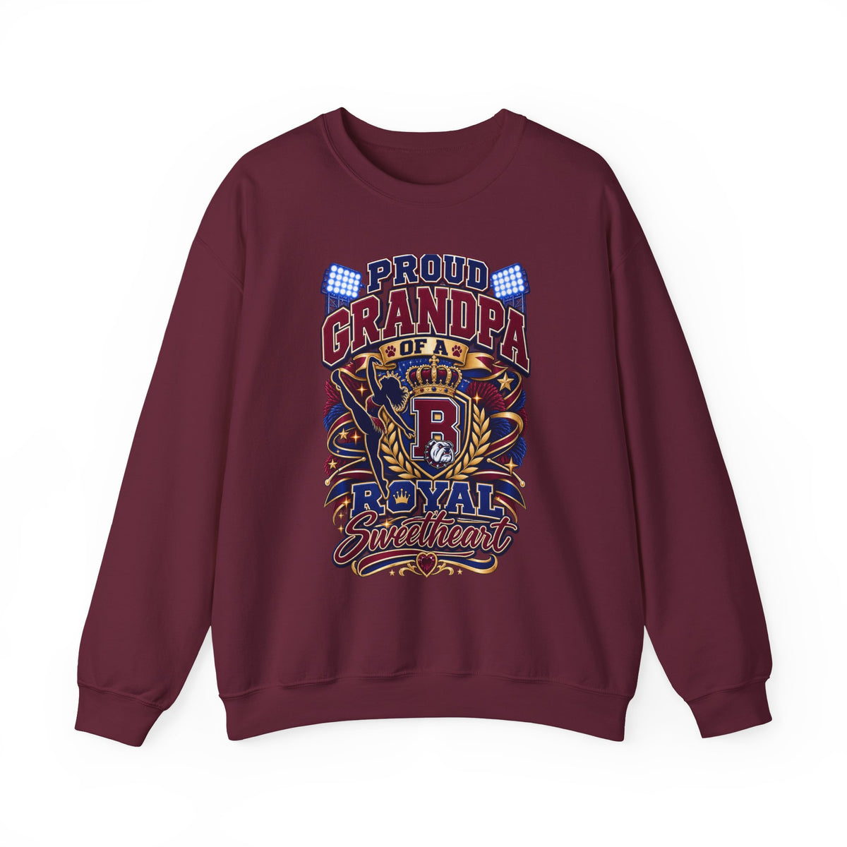 Proud Grandpa Royal Sweetheart Sweatshirt – Vintage Crest Grandpa Gift