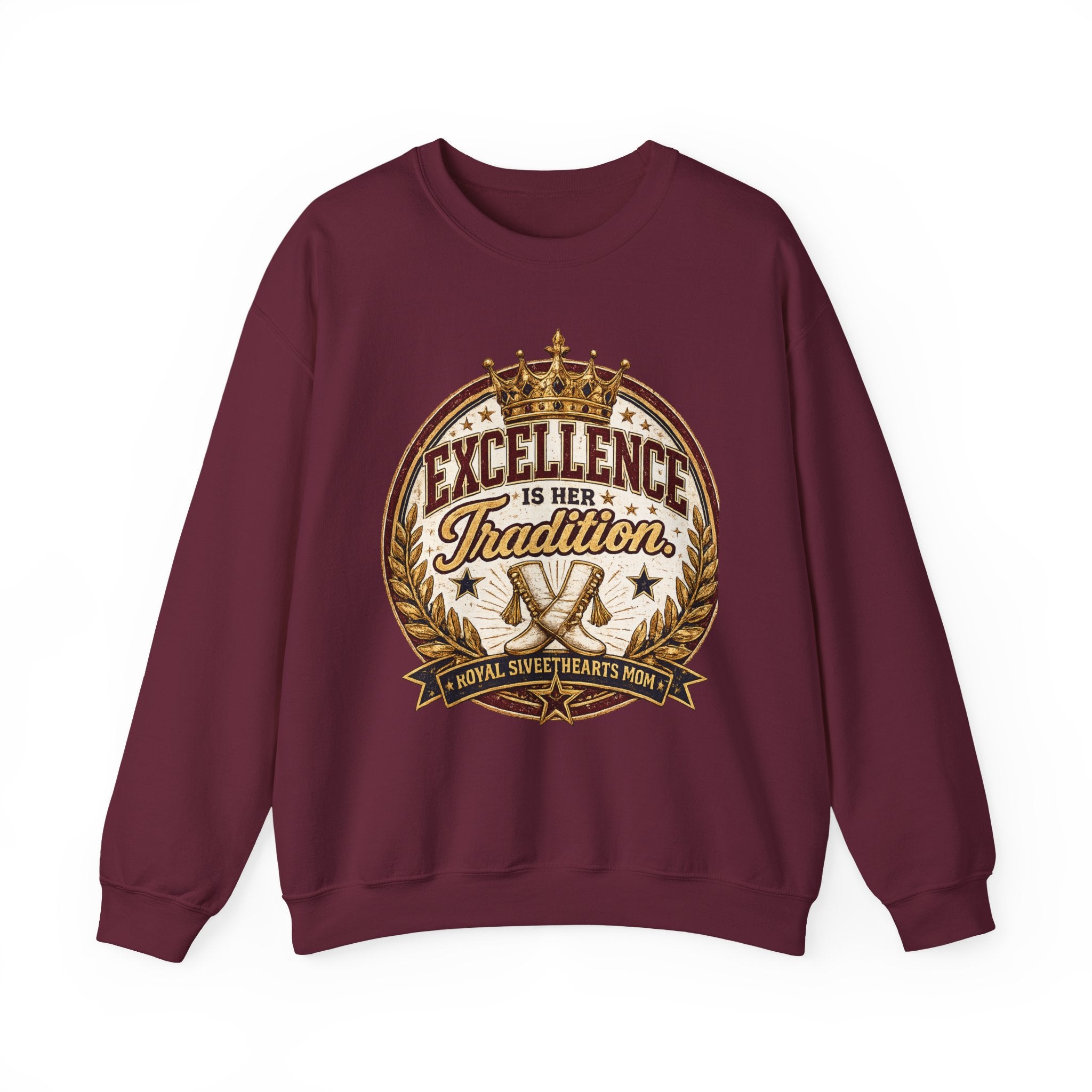 Excellence Is Her Tradition Crewneck Sweatshirt — Royal Sweethearts Mom Graphic