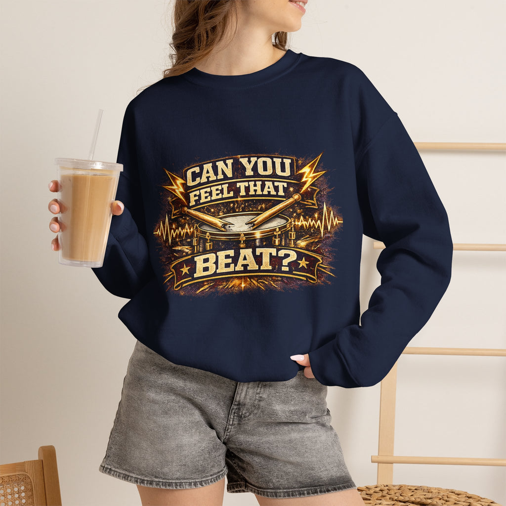 Can You Feel That Beat? Graphic Sweatshirt — Vintage Drum & Music Festival Crewneck