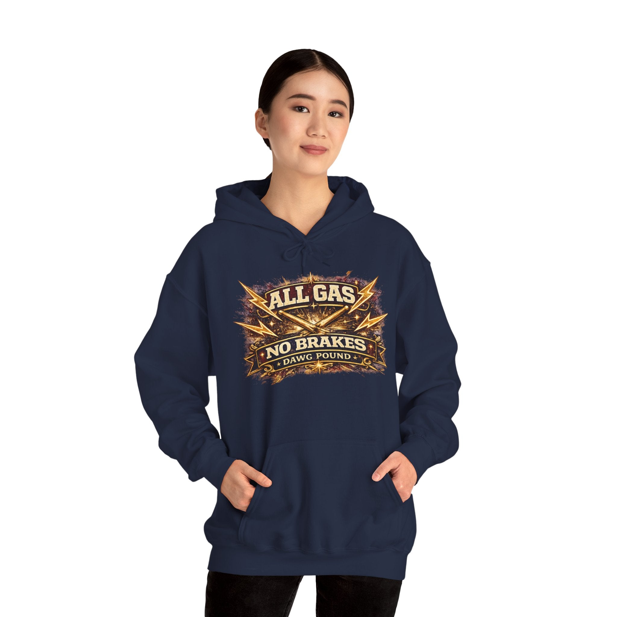 Hoodie — "All Gas No Brakes" Retro Racing Pullover