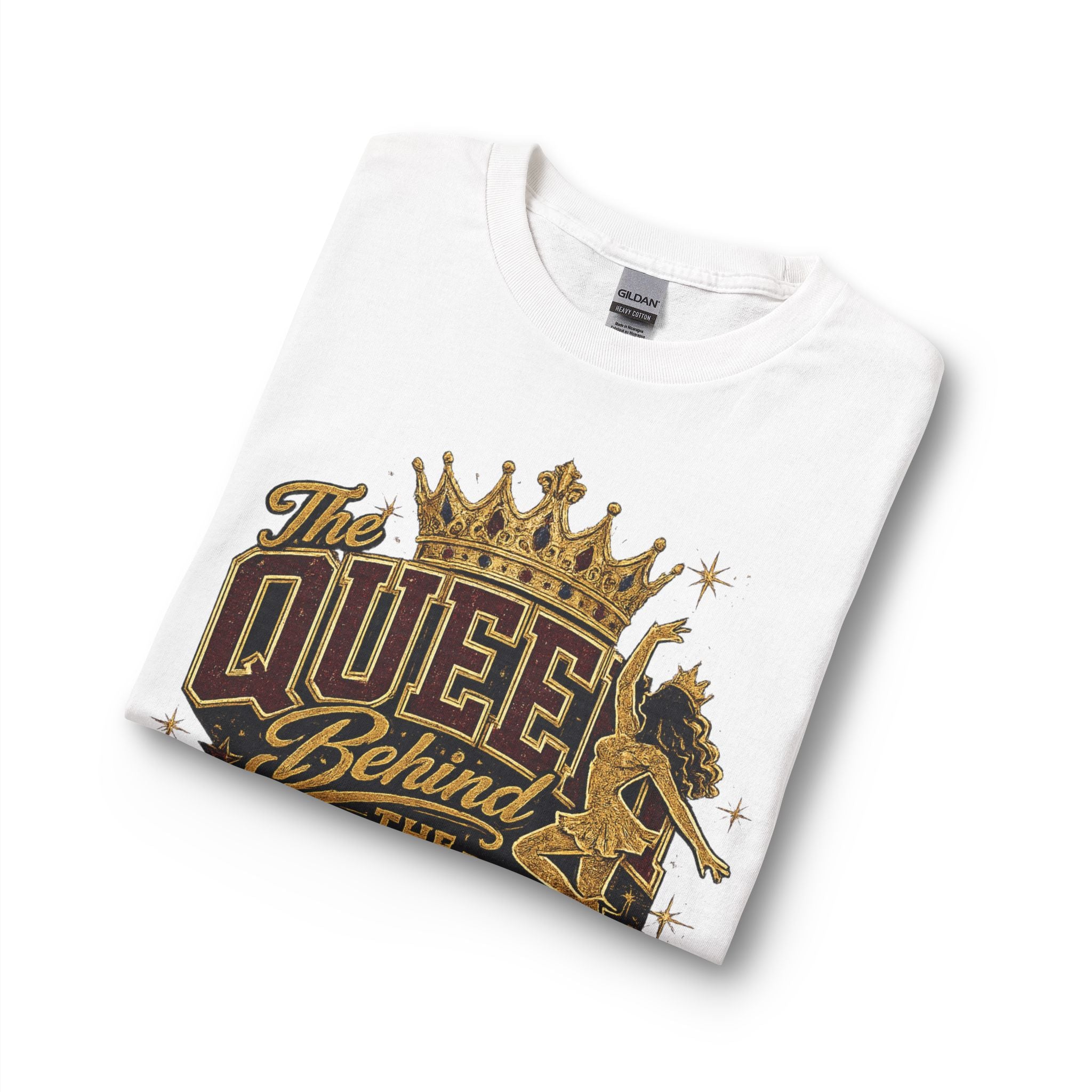 Long Sleeve T-Shirt — "The Queen Behind The Queen" Gold Crown Graphic