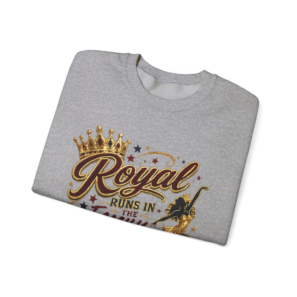 Mom Crewneck Sweatshirt — "Royal Runs in the Family" Graphic