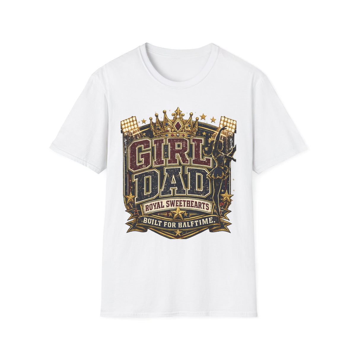 Girl Dad T-Shirt — Vintage Crowned 'Girl Dad' Dad Tee for Dads of Daughters