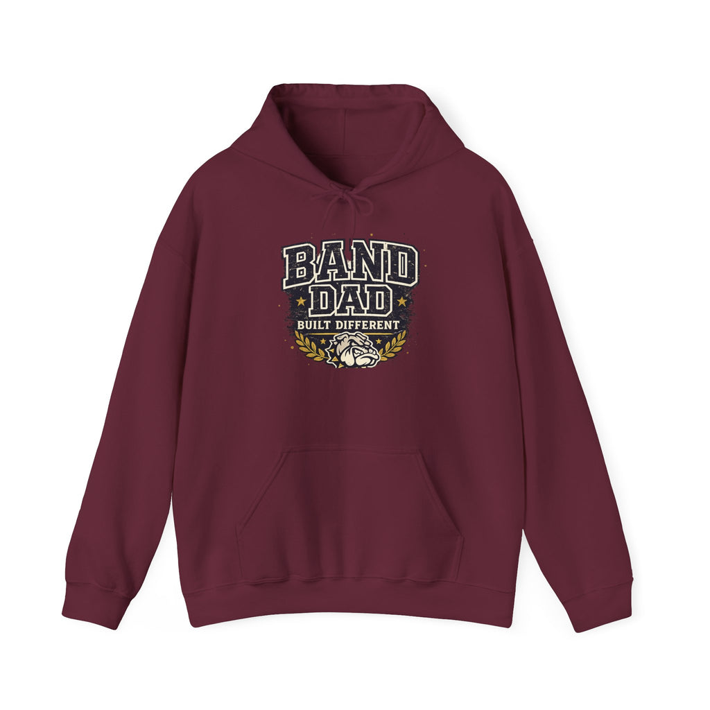 Band Dad Hoodie — "Built Different" Marching Band Dad Pullover