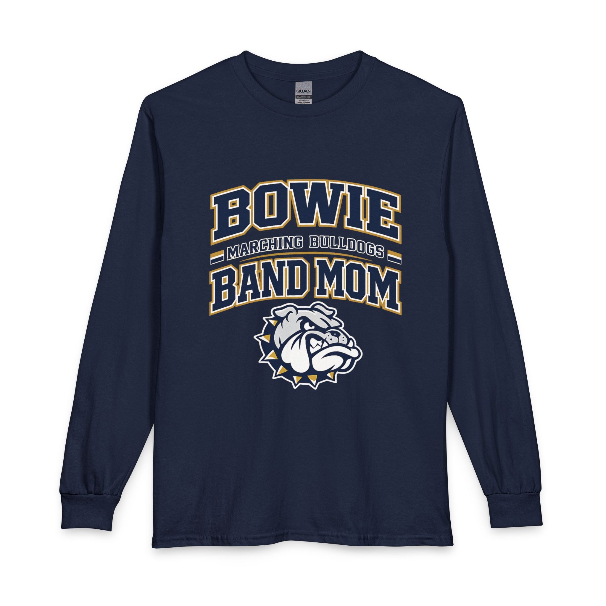 Bowie Bulldogs Band Mom Long Sleeve Crew Neck T-Shirt