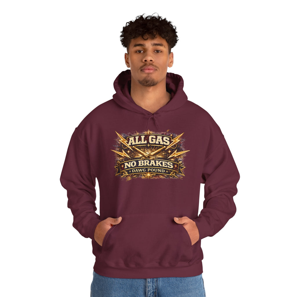 Hoodie — "All Gas No Brakes" Retro Racing Pullover