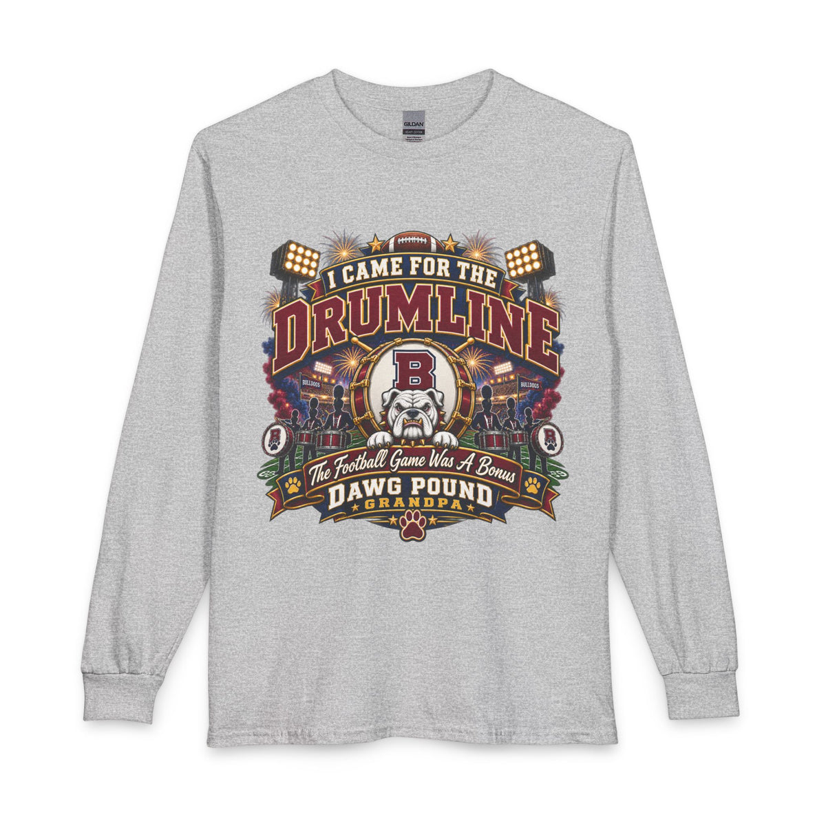 Drumline Long Sleeve T-Shirt — "I Came for the Drumline" Football Fan Shirt