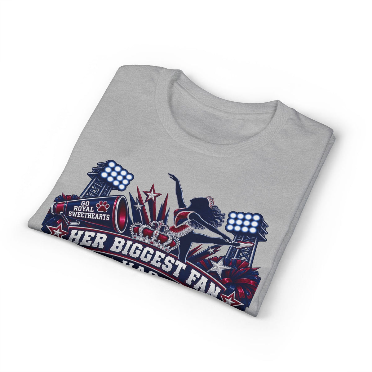 Her Biggest Fan Has Grandpa Status T-Shirt — Proud Sports Grandpa Tee