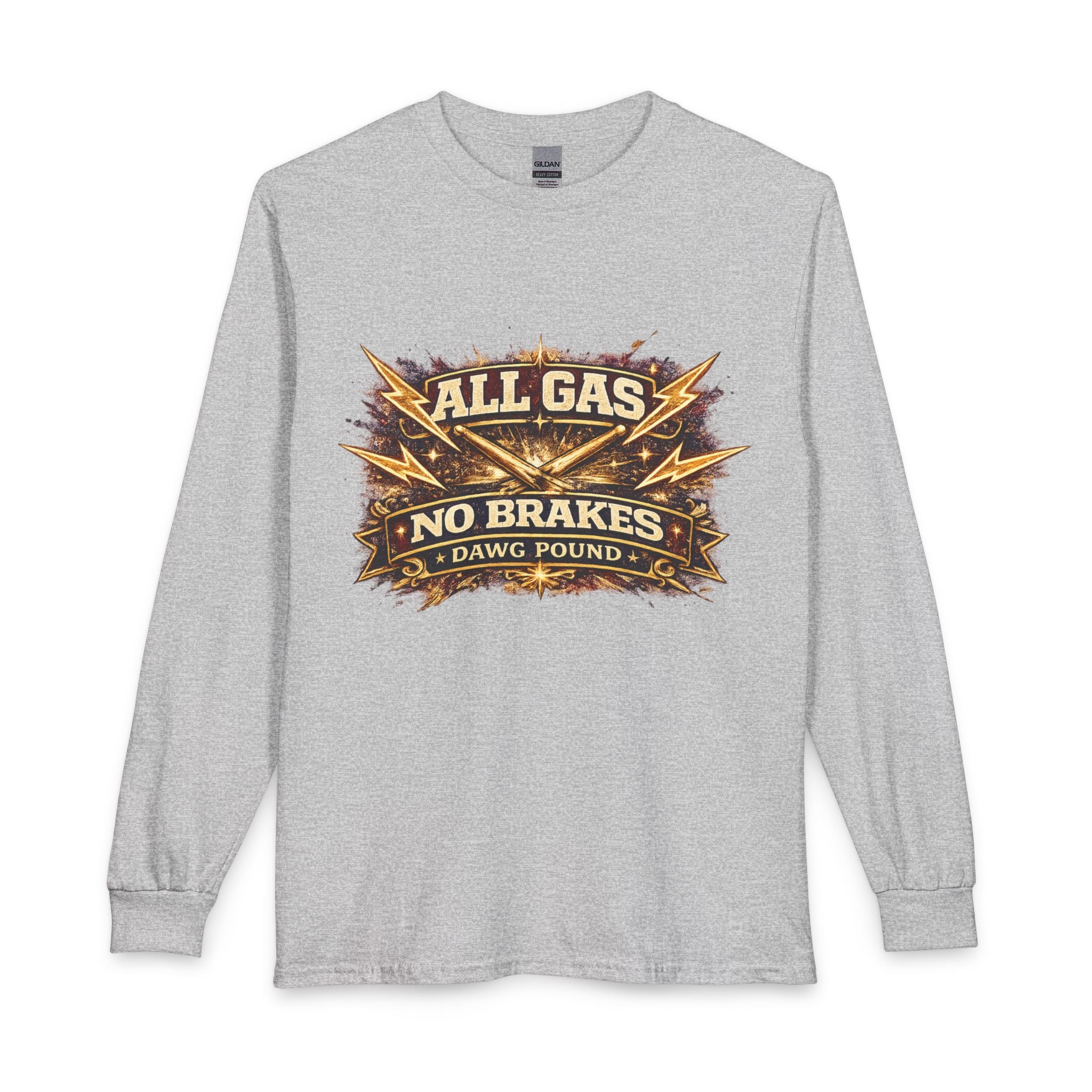 All Gas No Brakes Long Sleeve Tee — Vintage Motorcycle Racing Shirt