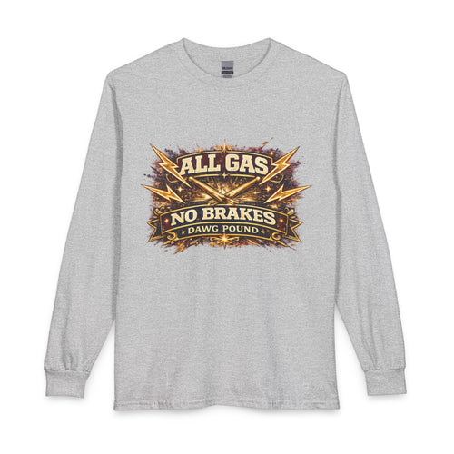 All Gas No Brakes Long Sleeve Tee — Vintage Motorcycle Racing Shirt