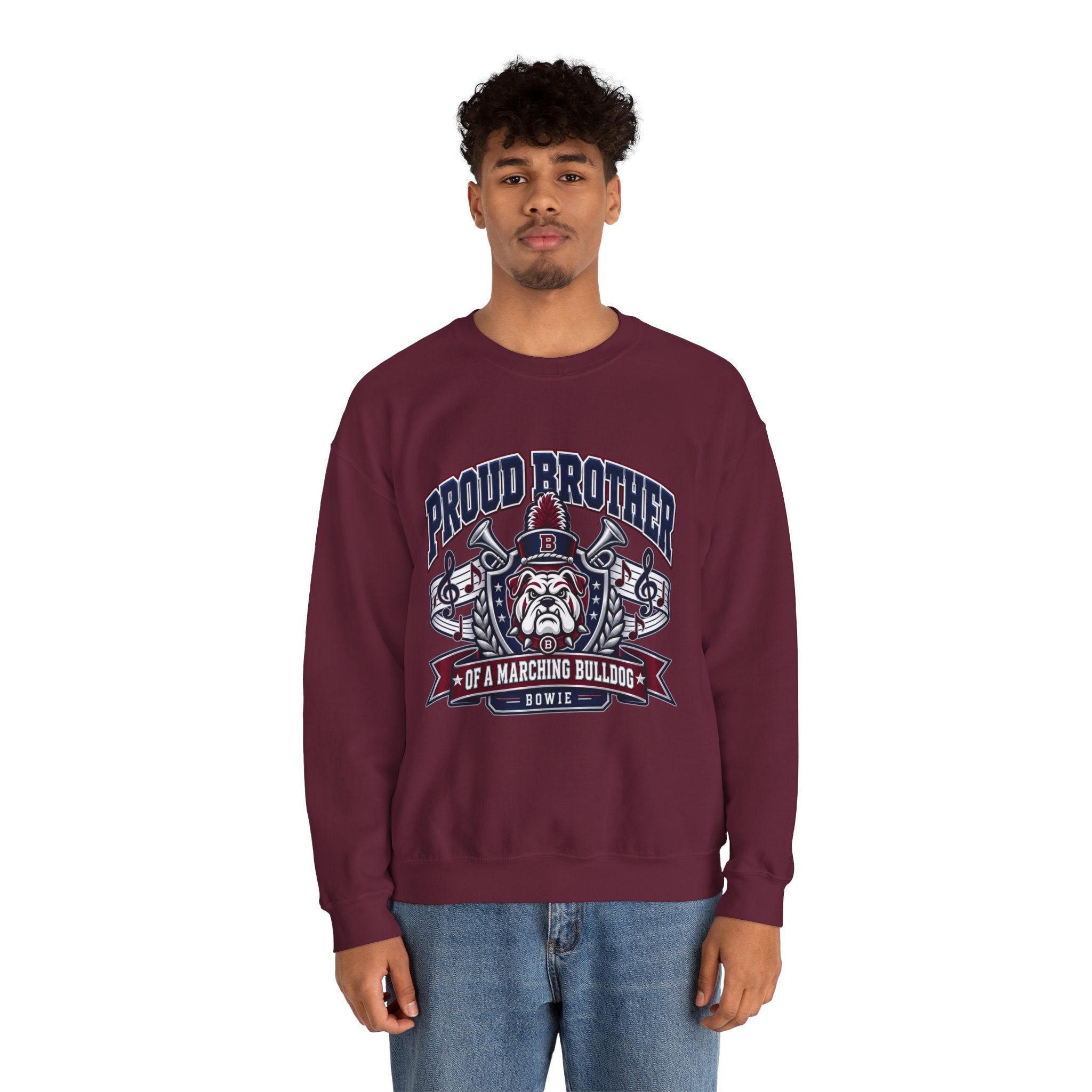 Proud Brother Marching Bulldog Crewneck Sweatshirt