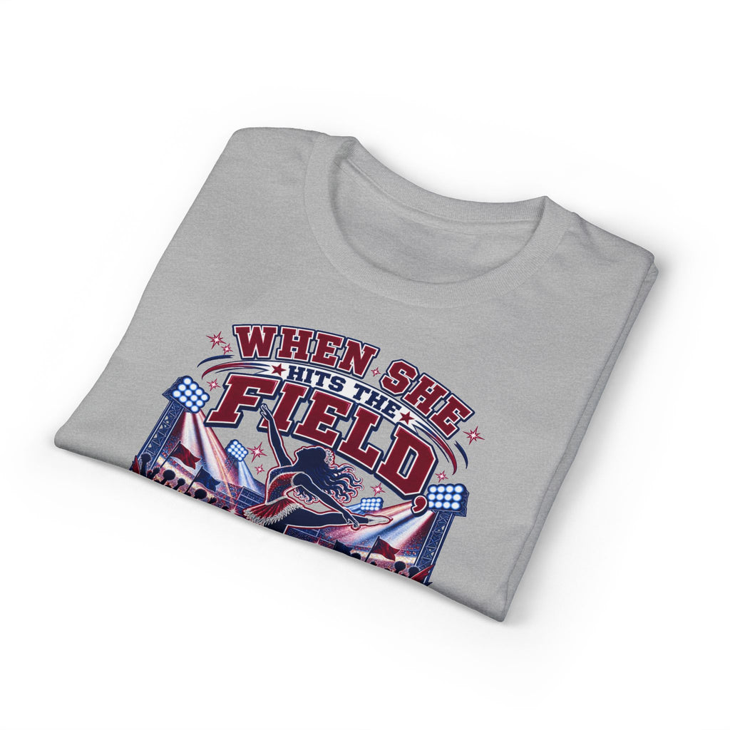 When She Hits the Field Grandpa Stands Up T-Shirt