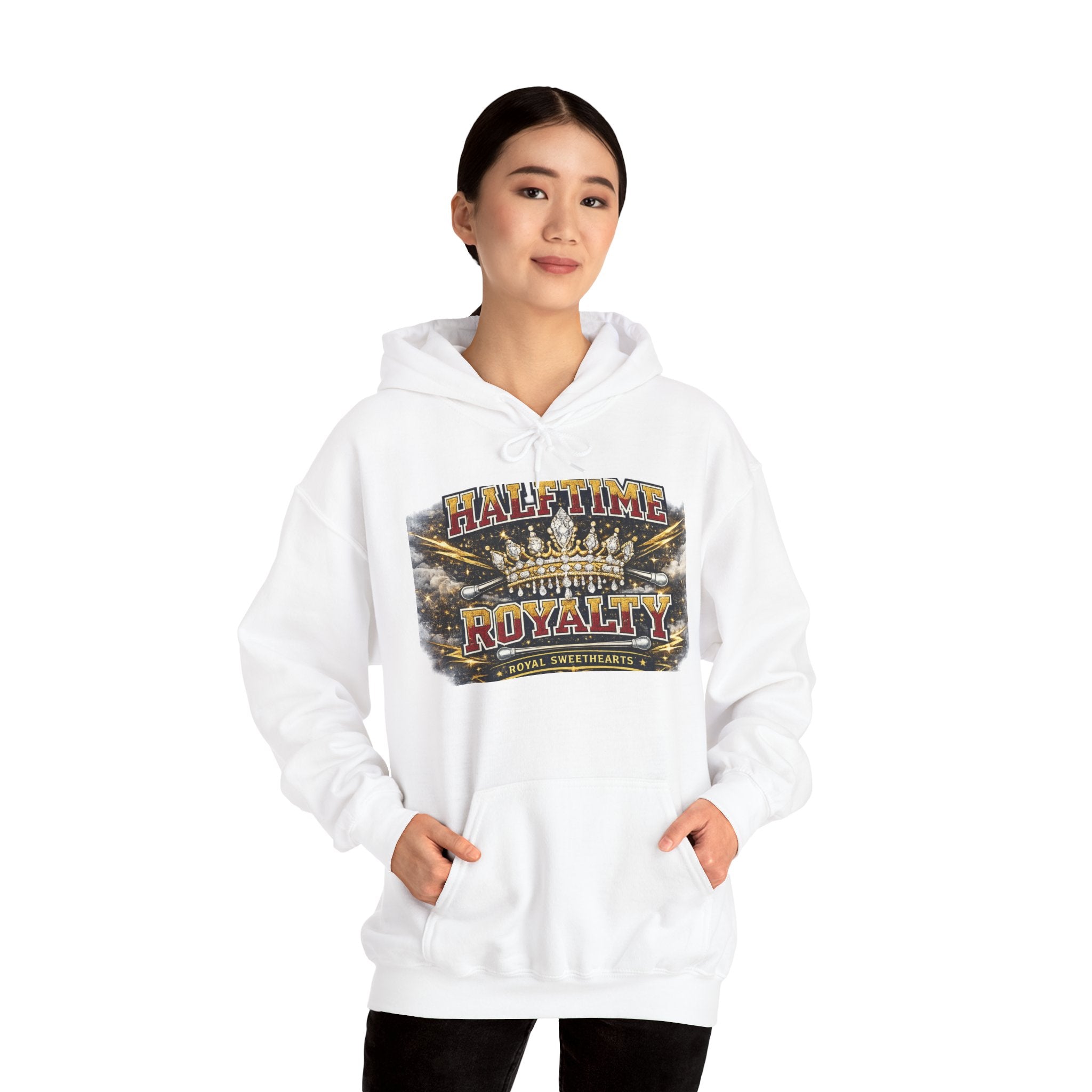 Halftime Royalty Hoodie — Vintage Crown & Stadium Graphic Sweatshirt