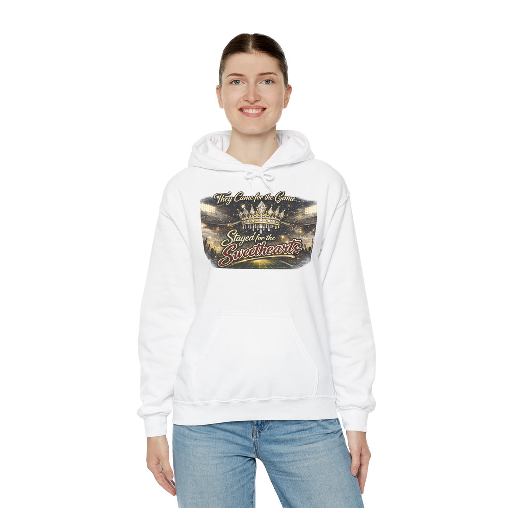 Sweethearts Homecoming Hoodie — 'Stayed for the Sweethearts' Vintage City Football Pullover