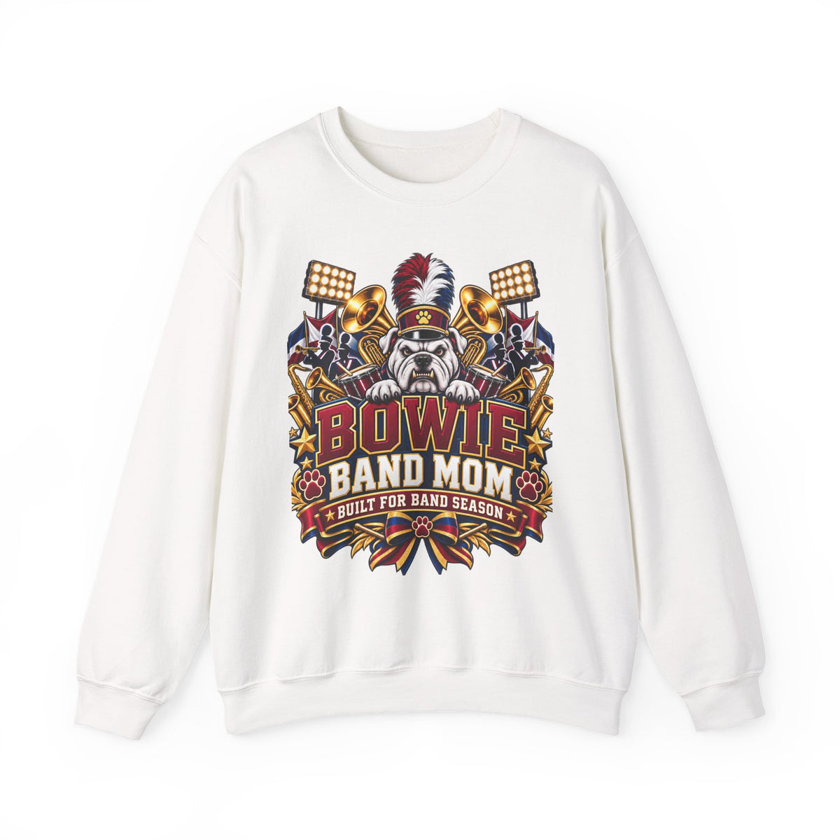 Band Mom Crewneck Sweatshirt — "Bowie Band Mom" Marching Band Mom Pullover