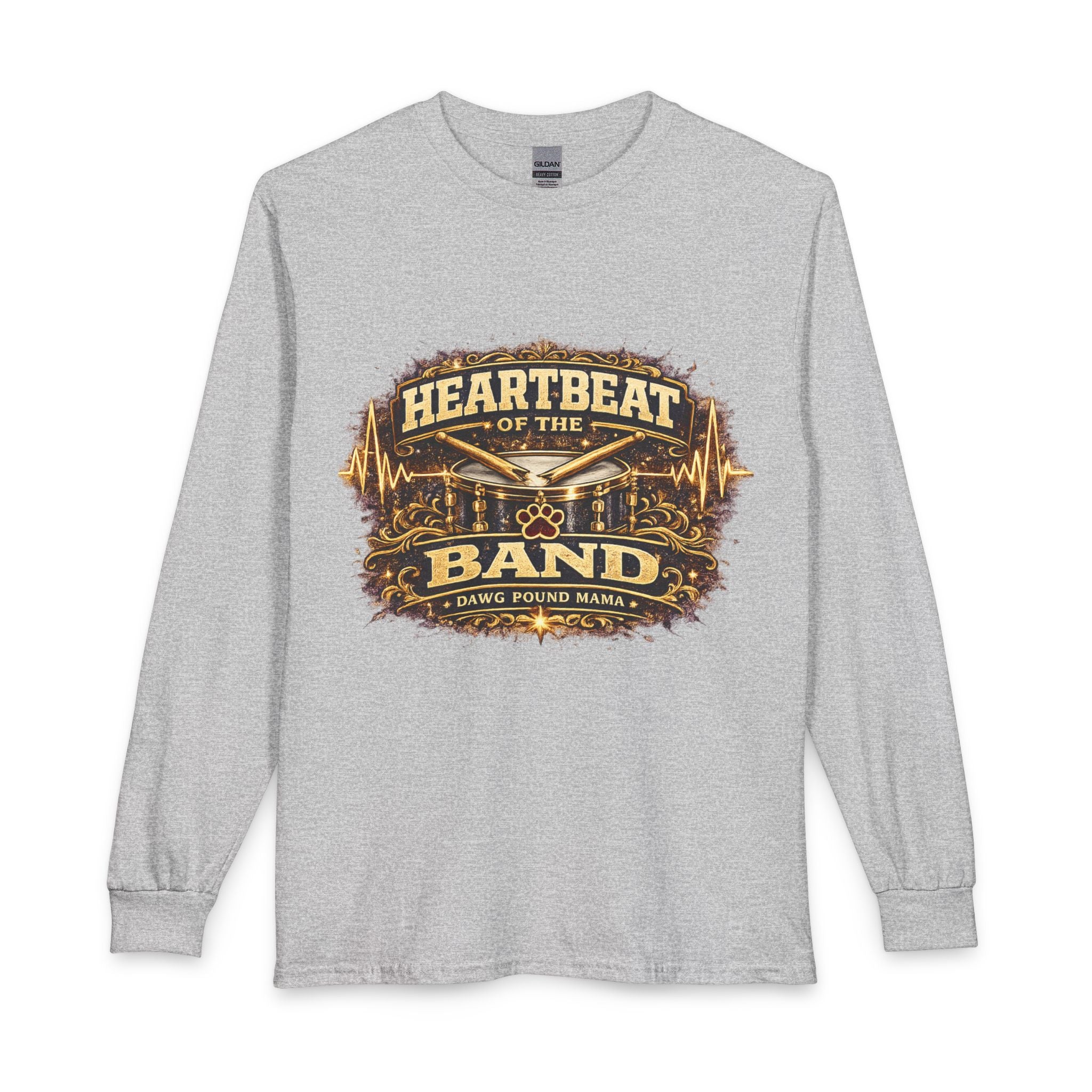Heartbeat of the Band "Dawg Pound Mama" Long Sleeve Tee — Drumline Drummer Shirt