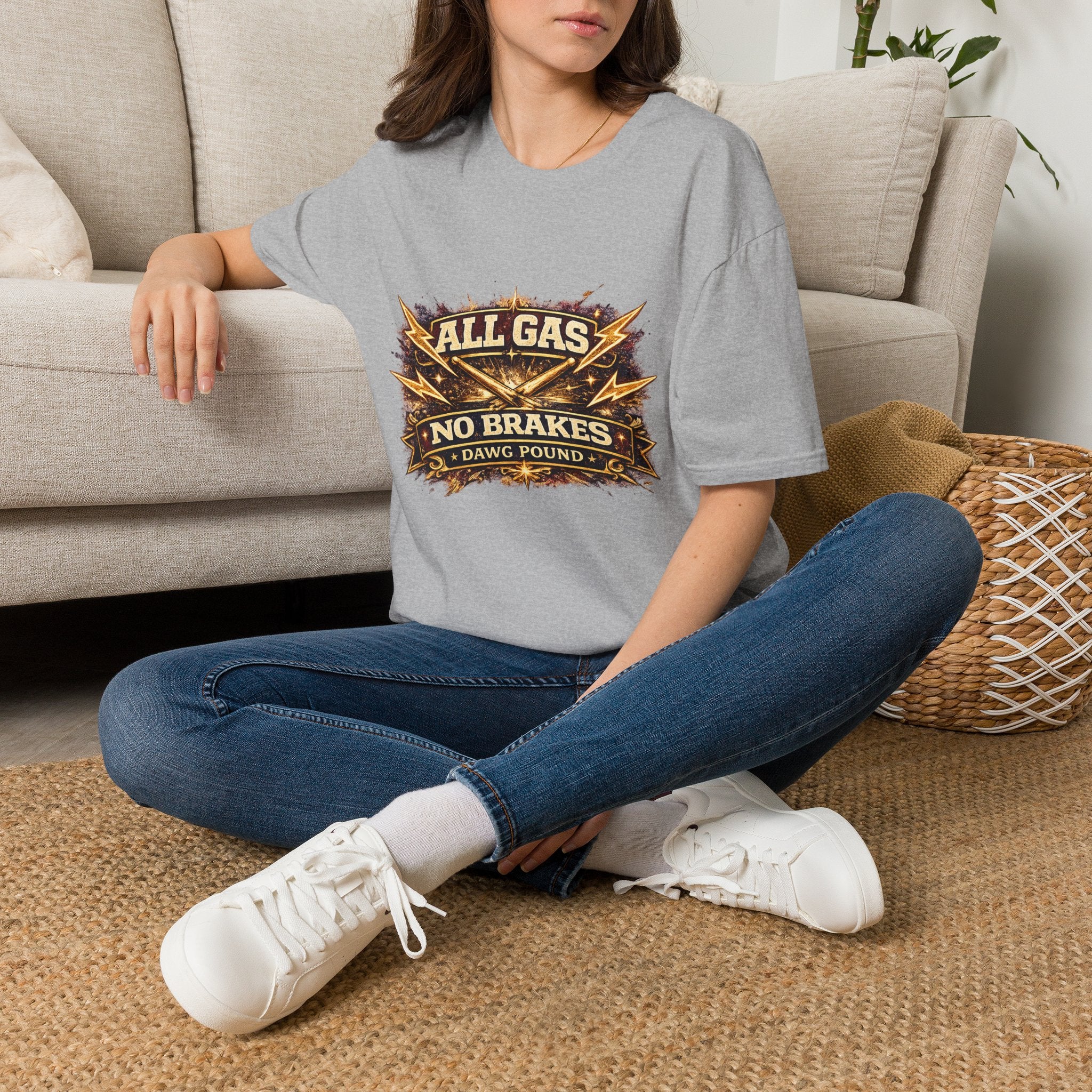 All Gas No Brakes T-Shirt — Vintage Lightning Moto Racing Tee