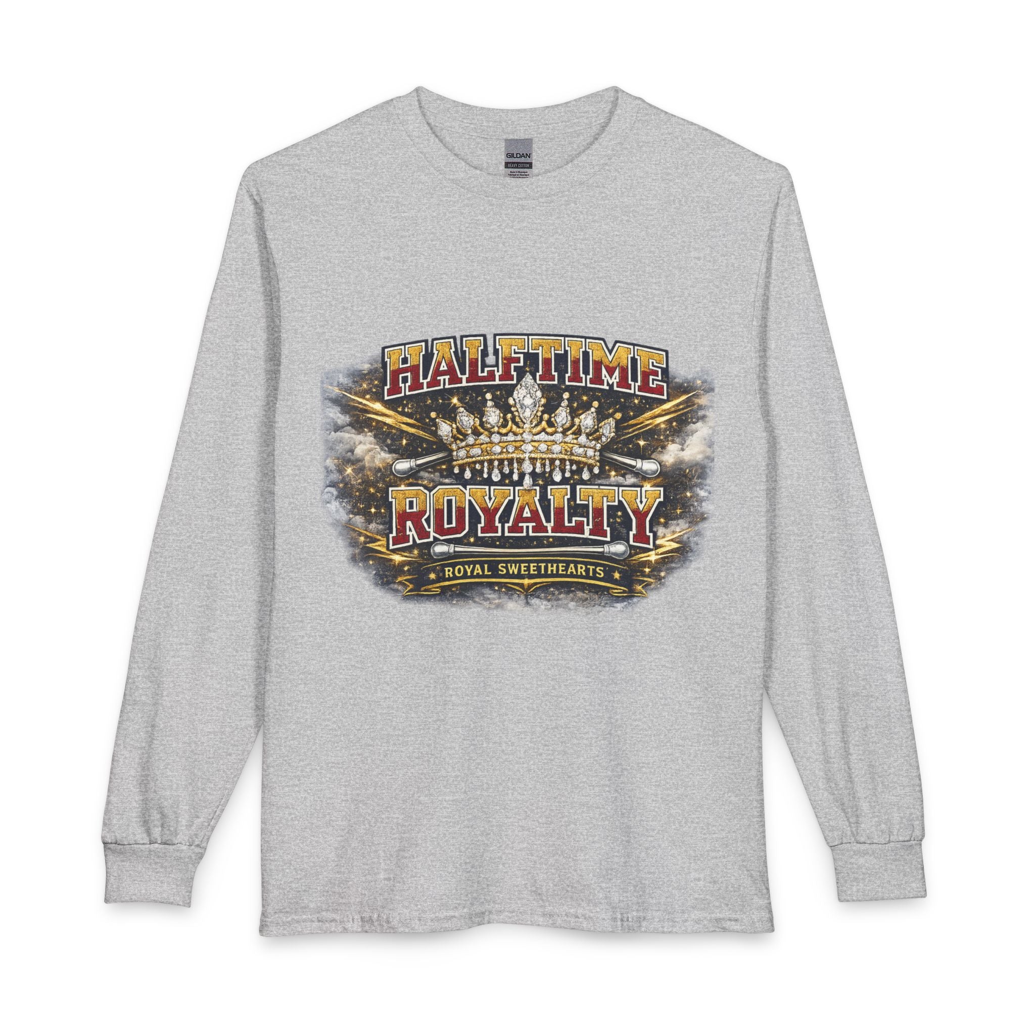 Halftime Royalty Long Sleeve Tee — ‘Halftime Royalty’ Crown Graphic Sports Fan Shirt