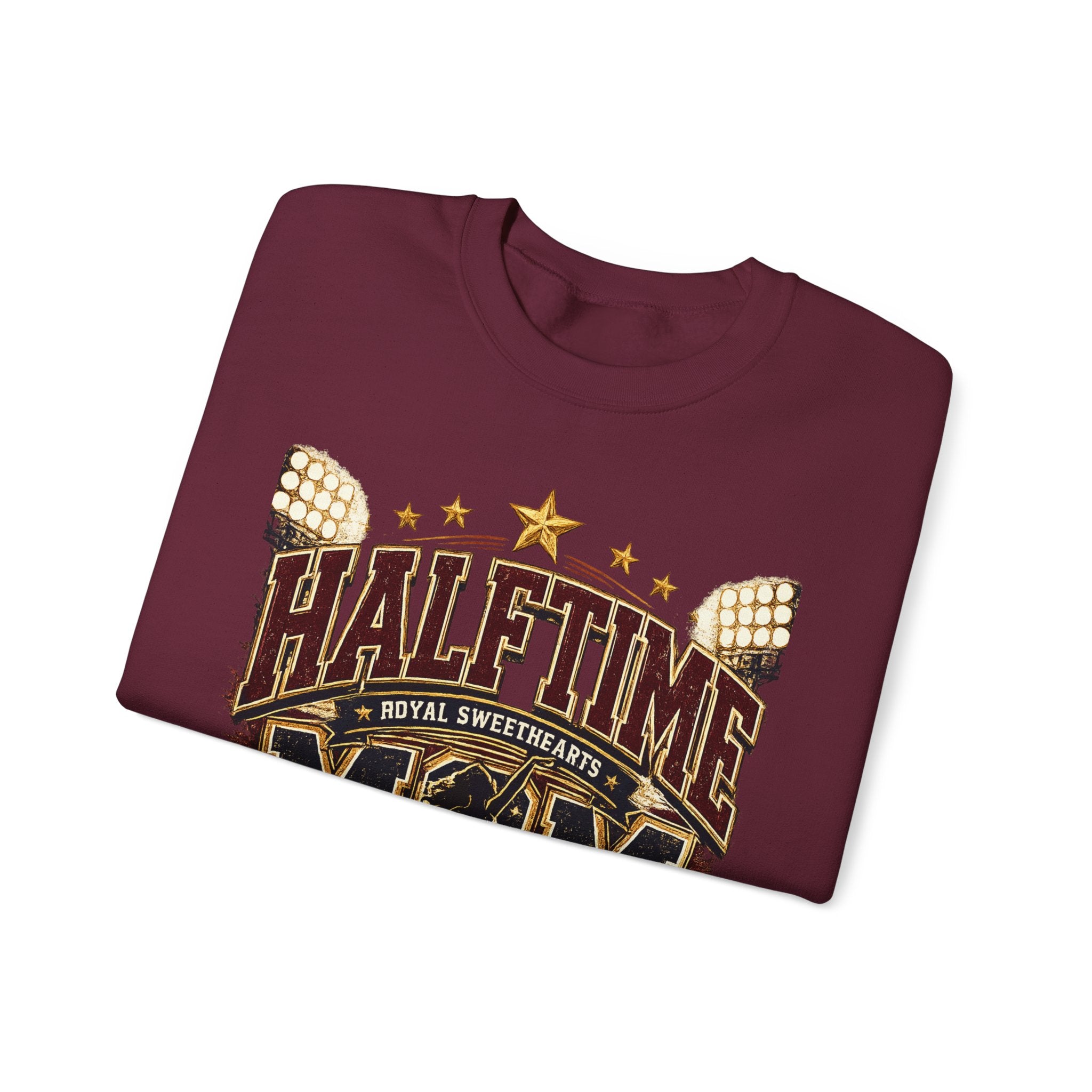 Halftime Mom Crewneck Sweatshirt — Marching Band / Royal Sweethearts Design