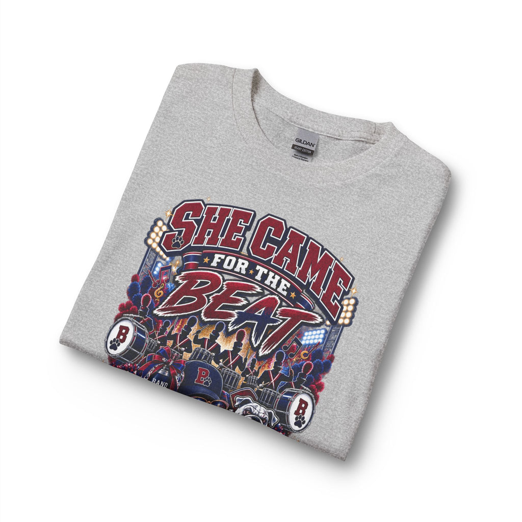 Long Sleeve T‑Shirt — “She Came for the Beat” Drumline Grandma Graphic