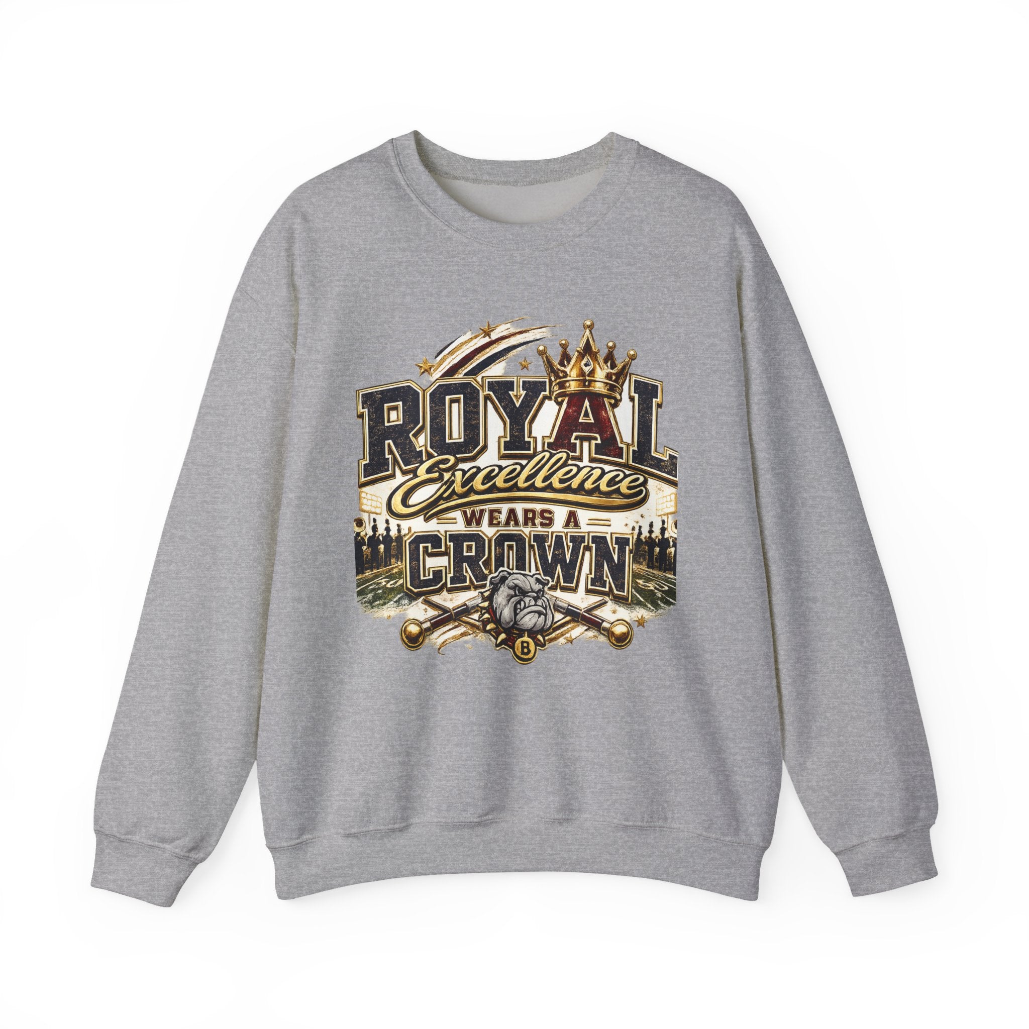 Crewneck Sweatshirt - "Royal Excellence Wears a Crown" Graphic