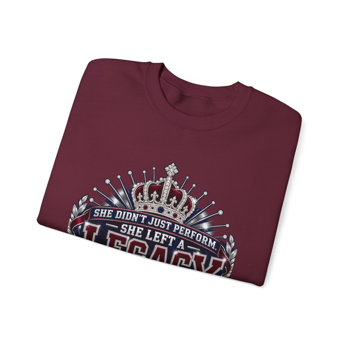 Crewneck Sweatshirt - "She Didn't Just Perform, She Left a Legacy" Senior 2027 Royal Sweetheart Design