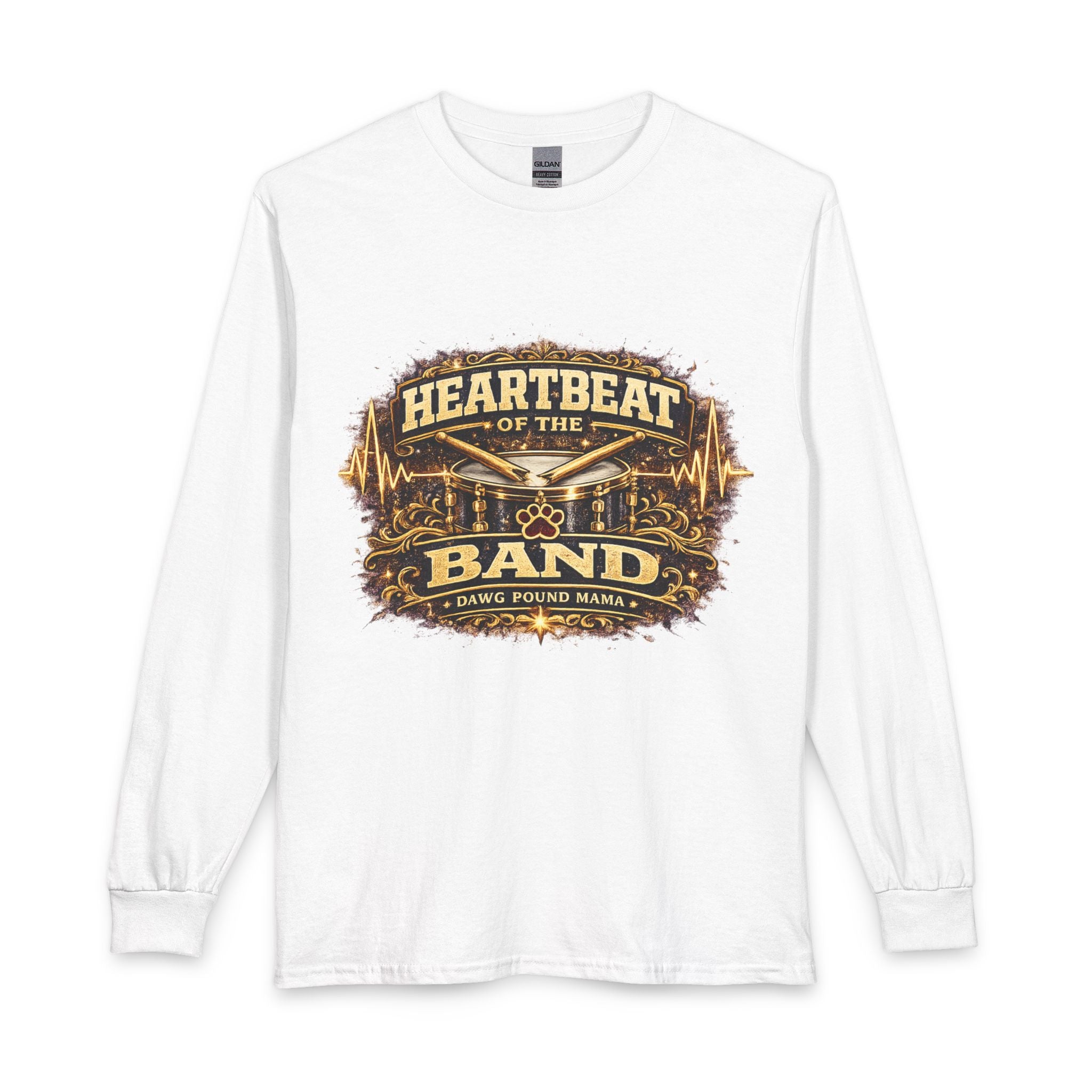 Heartbeat of the Band "Dawg Pound Mama" Long Sleeve Tee — Drumline Drummer Shirt