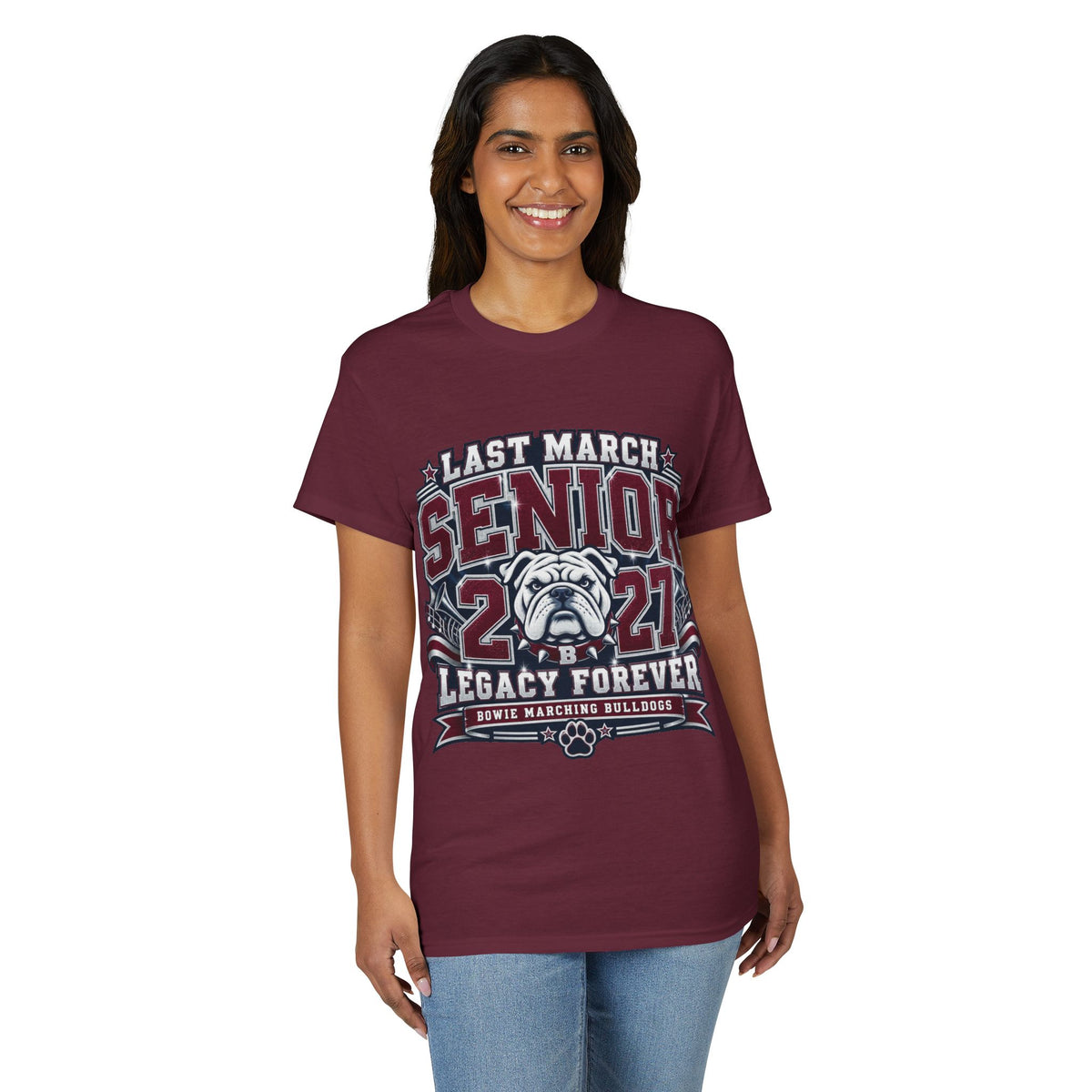 Senior 2027 Bulldog Marching Band T-Shirt — "Last March" Legacy Forever