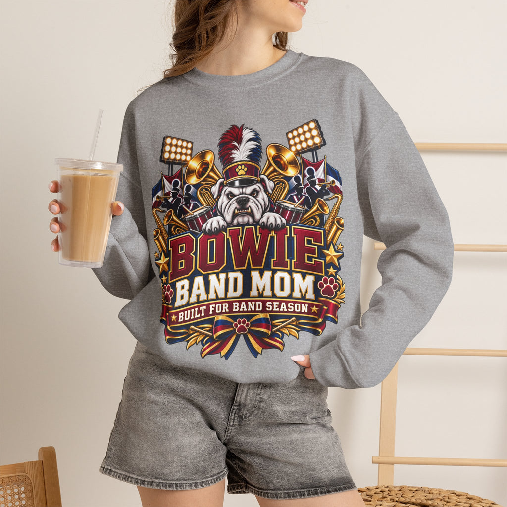 Band Mom Crewneck Sweatshirt — "Bowie Band Mom" Marching Band Mom Pullover