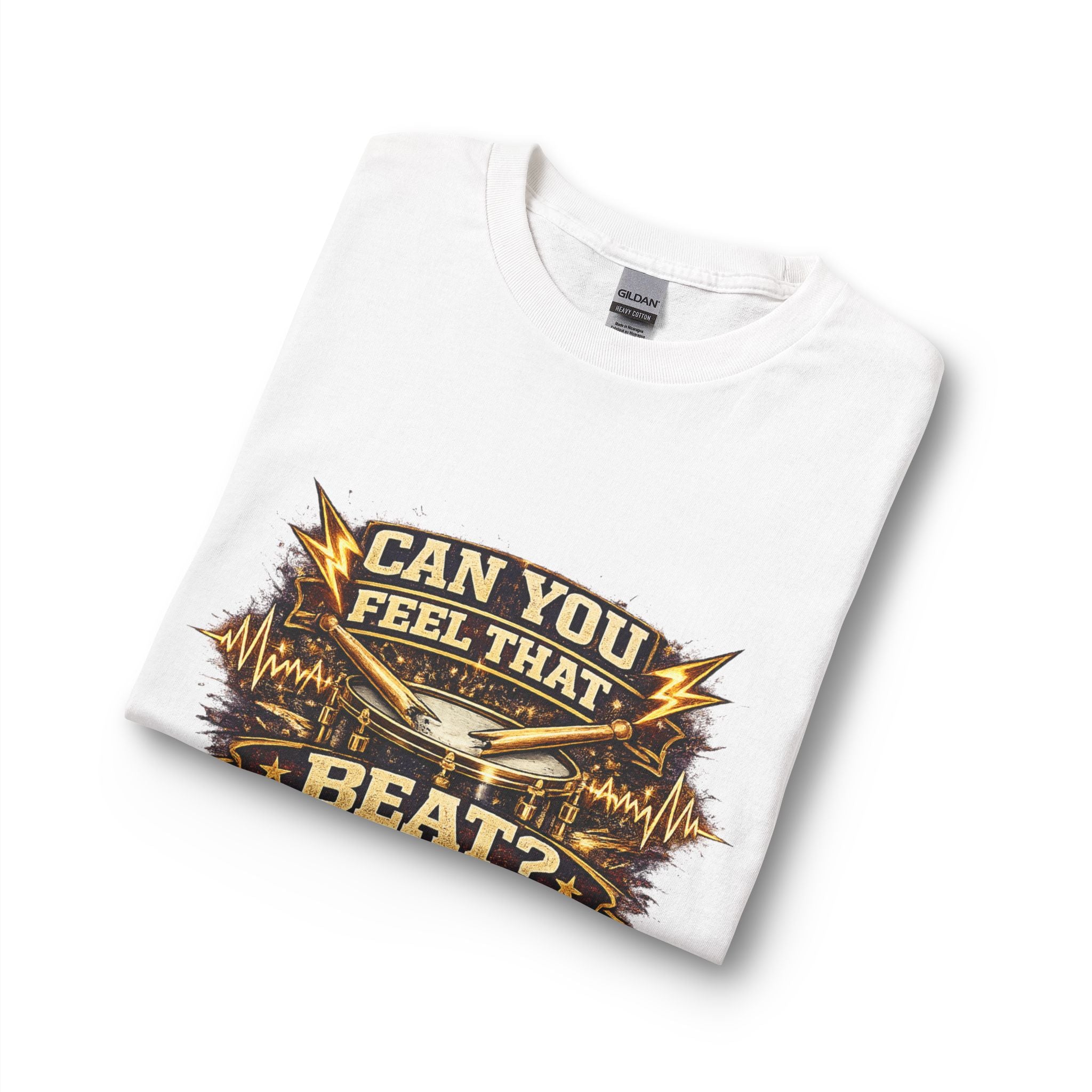Can You Feel That Beat? Long Sleeve Tee — Music Lover Drum Vibes