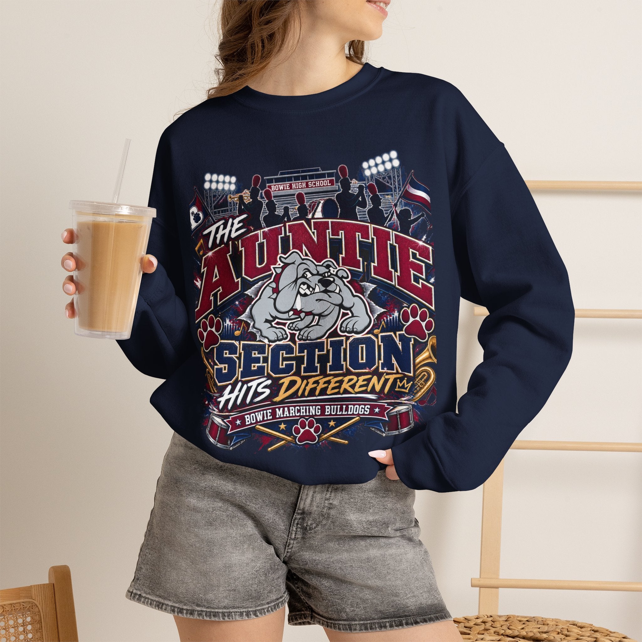 The Auntie Section Sweatshirt - "Hits Different" Retro Bulldog Crewneck