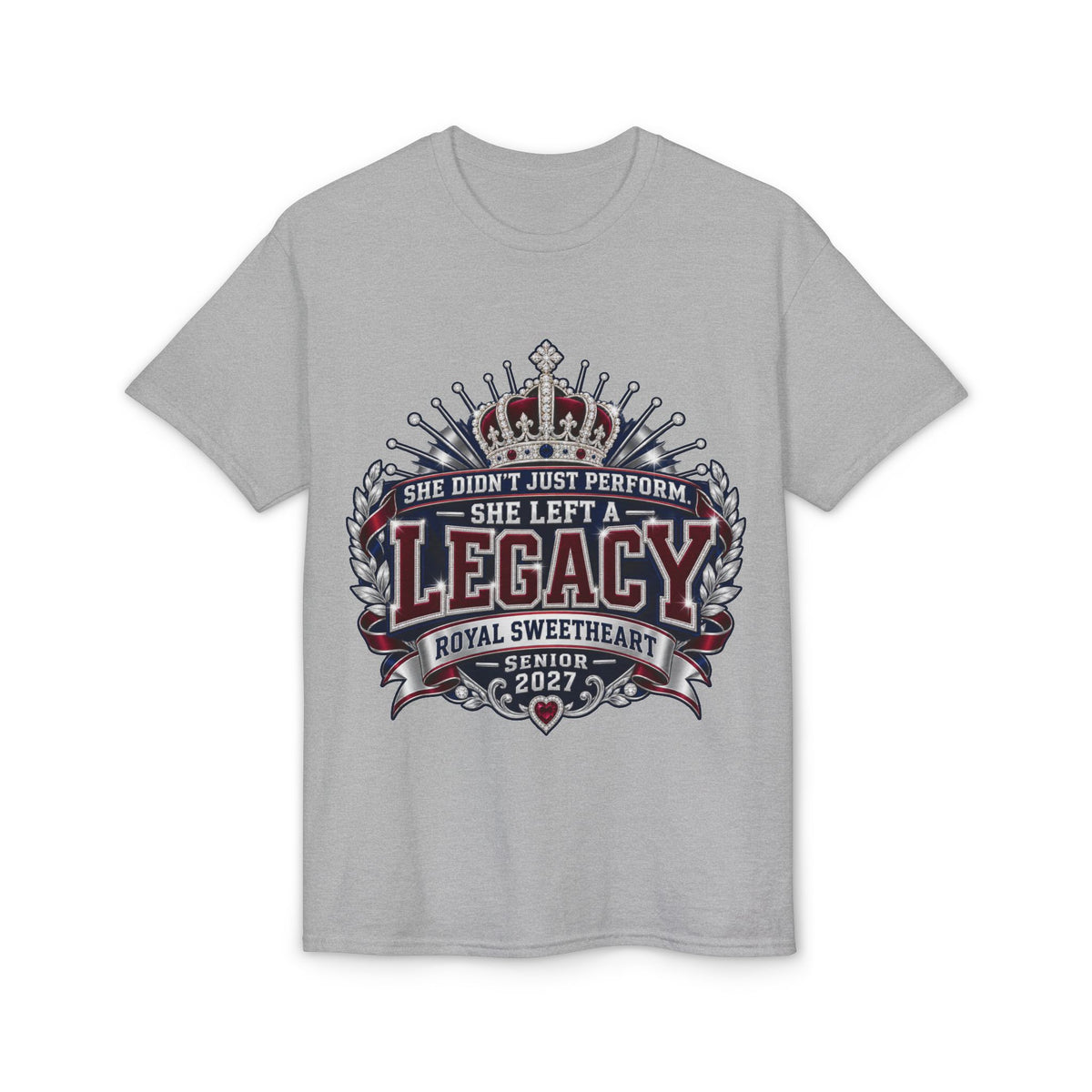 Senior 2027 'She Left a Legacy' Royal Sweetheart T-Shirt