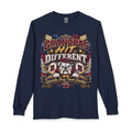 Grandpas Hit Different Long Sleeve Tee — "Especially Daring Proud Grandpas" Patriotic Bulldog Design