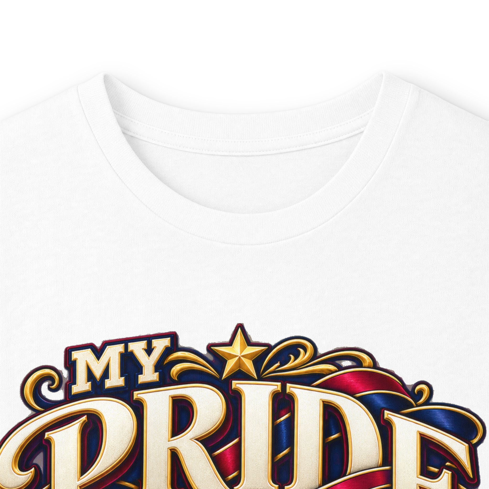 My Pride Wears Burgundy & Navy Mom Long Sleeve Tee