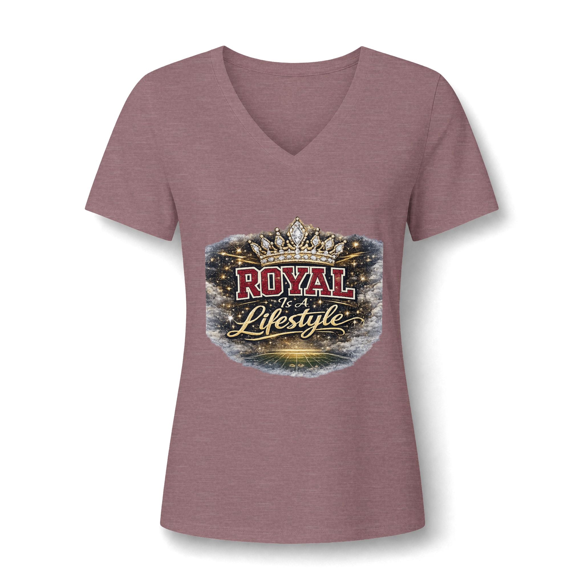 Women's V-Neck Tee — "Royal Is A Lifestyle" Graphic Tee