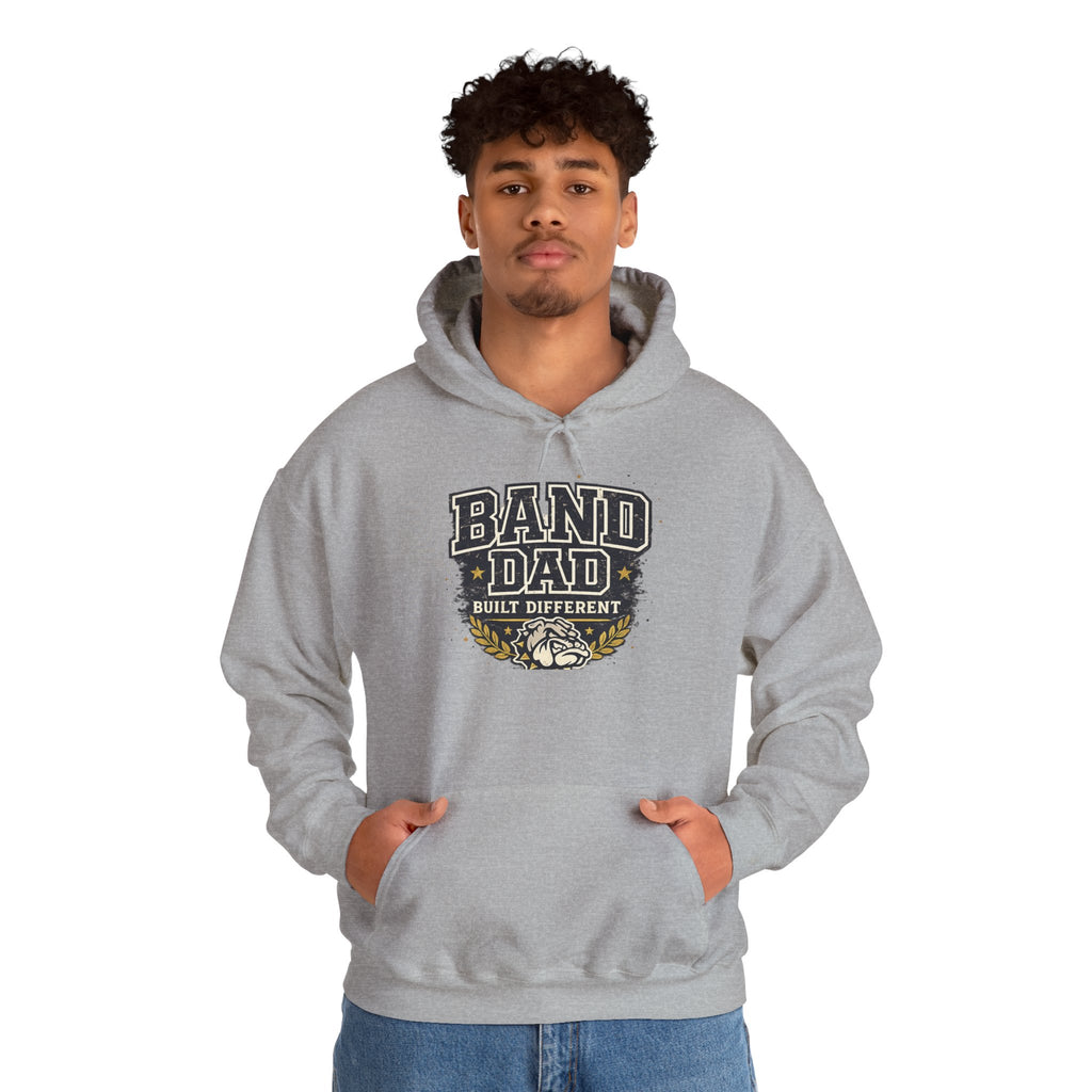 Band Dad Hoodie — "Built Different" Marching Band Dad Pullover