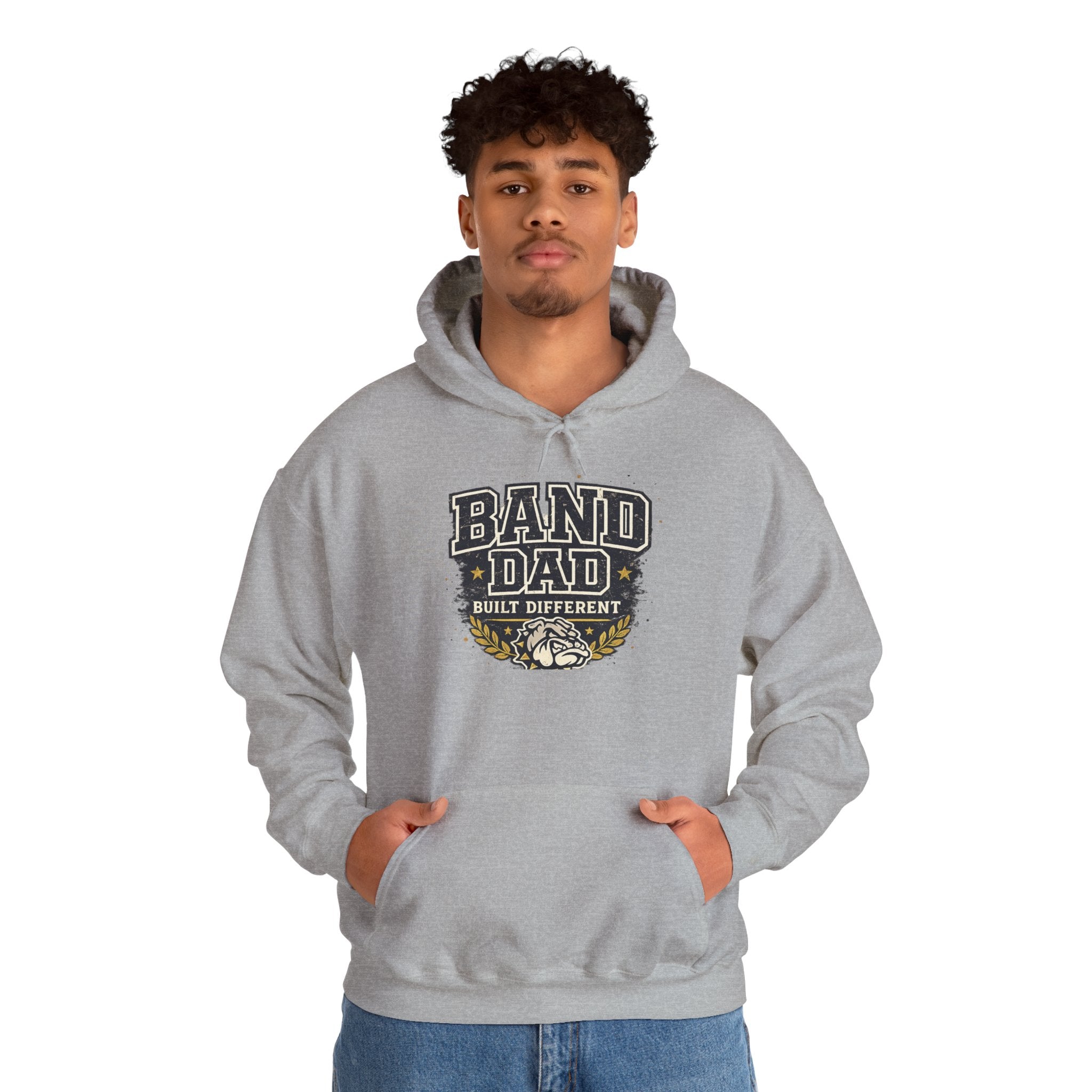 Band Dad Hoodie — "Built Different" Marching Band Dad Pullover