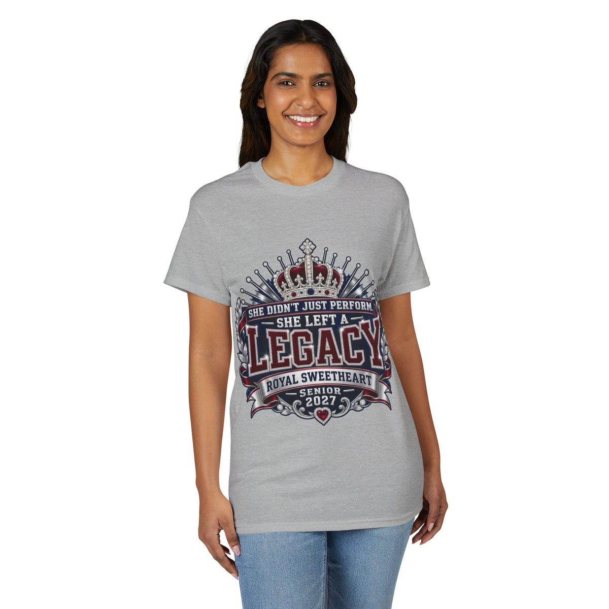 Senior 2027 'She Left a Legacy' Royal Sweetheart T-Shirt