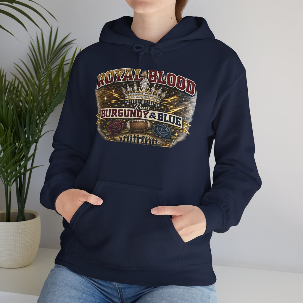 Royal Blood 'Burgundy & Blue' Graphic Hoodie – Vintage Band Tour Sweatshirt