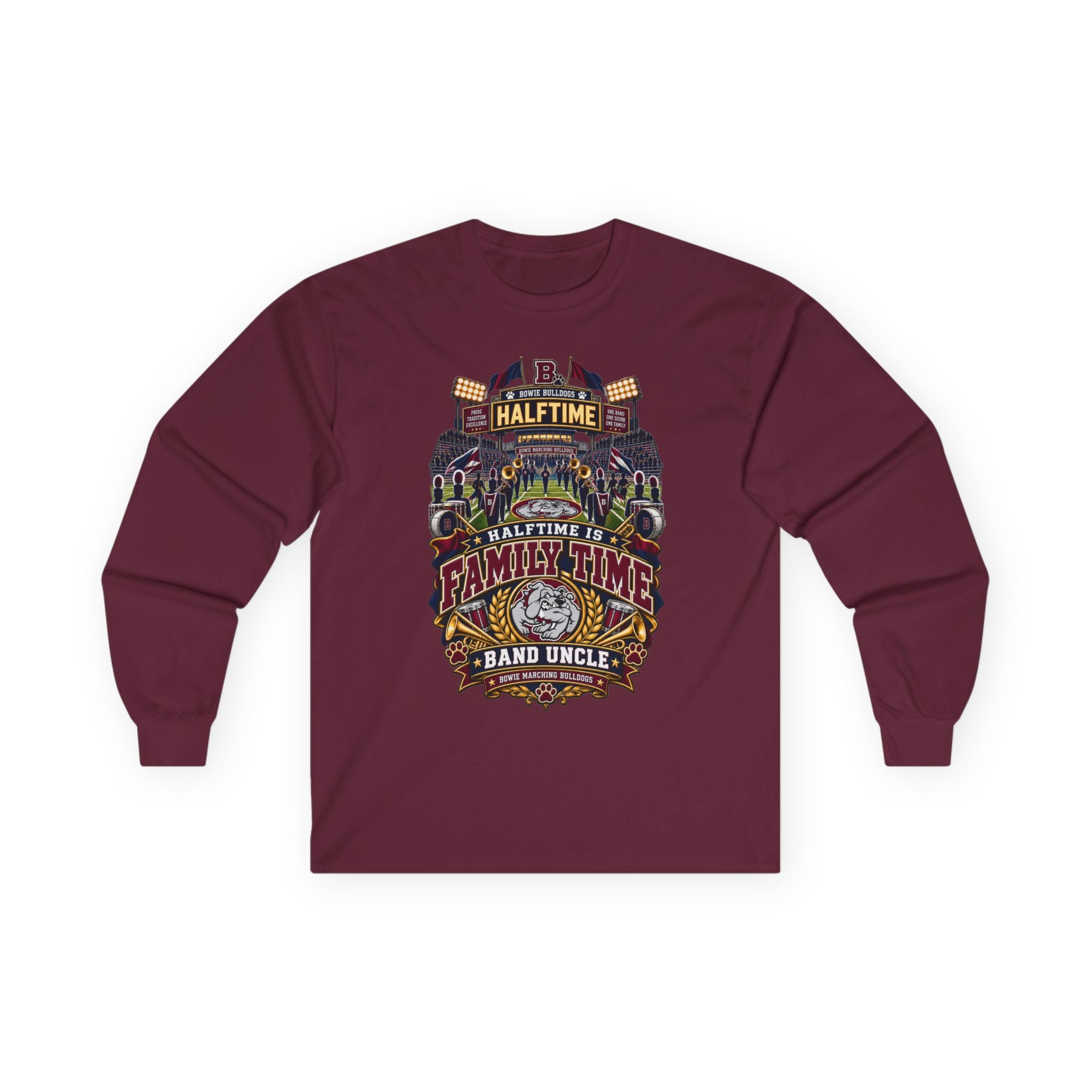 Halftime Family Time Long Sleeve Tee — Band Uncle Football Crew Shirt