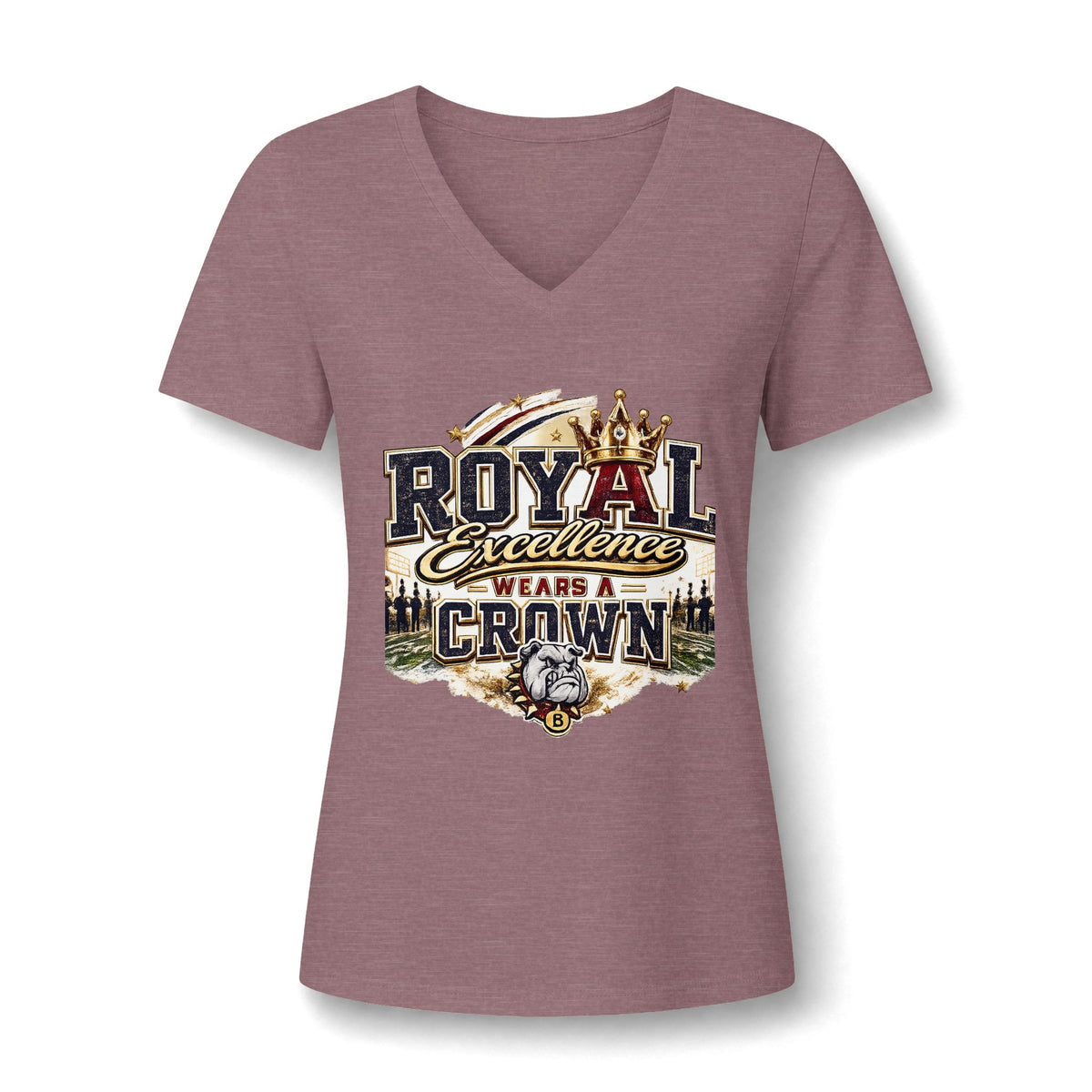 Women's 'Royal Excellence Wears a Crown' V-Neck Tee