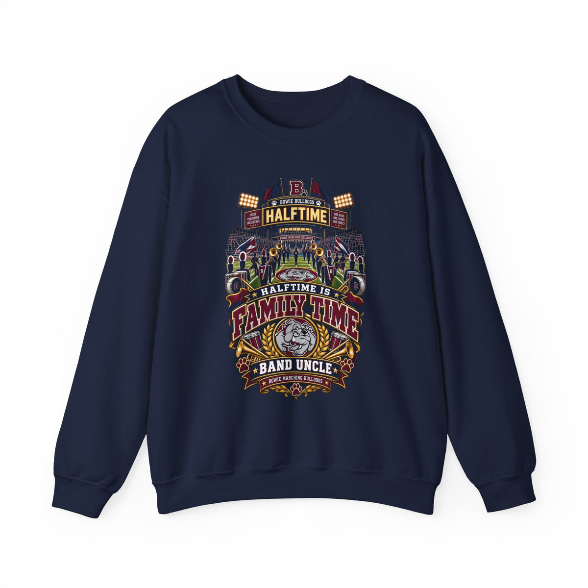 Halftime Is Family Time Crewneck Sweatshirt — Band Uncle Graphic