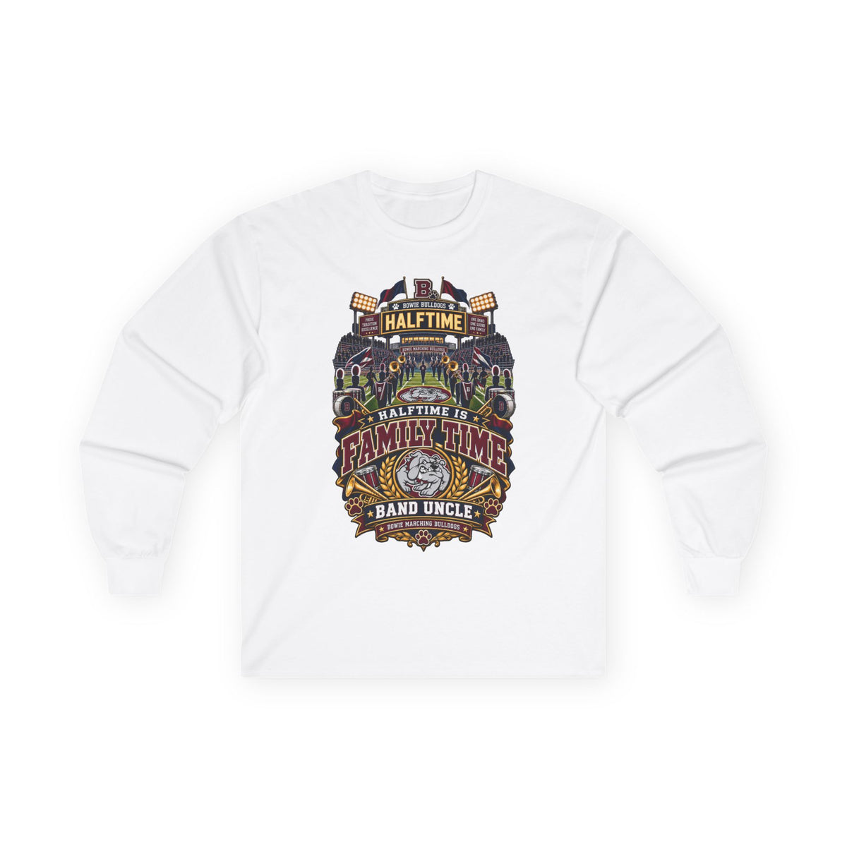 Halftime Family Time Long Sleeve Tee — Band Uncle Football Crew Shirt