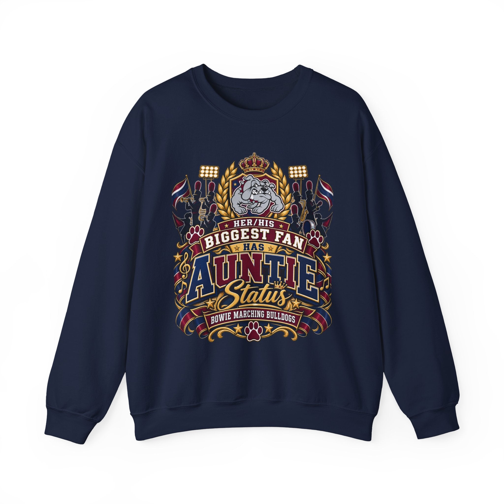 Auntie Crewneck Sweatshirt - "Biggest Fan Has Auntie Status" Retro Crest